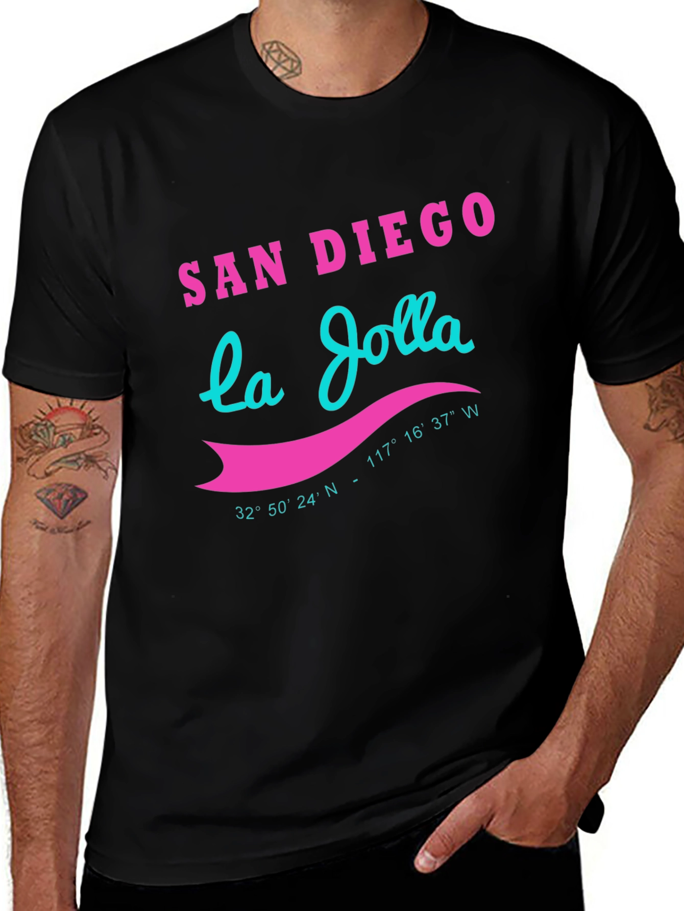 San Diego La Jolla Graphic Tee - Black
