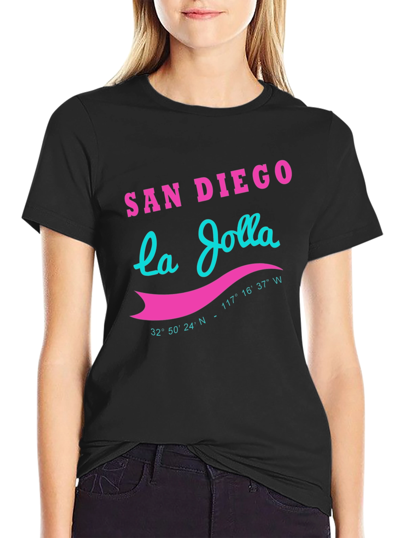 San Diego La Jolla Graphic Tee - Black