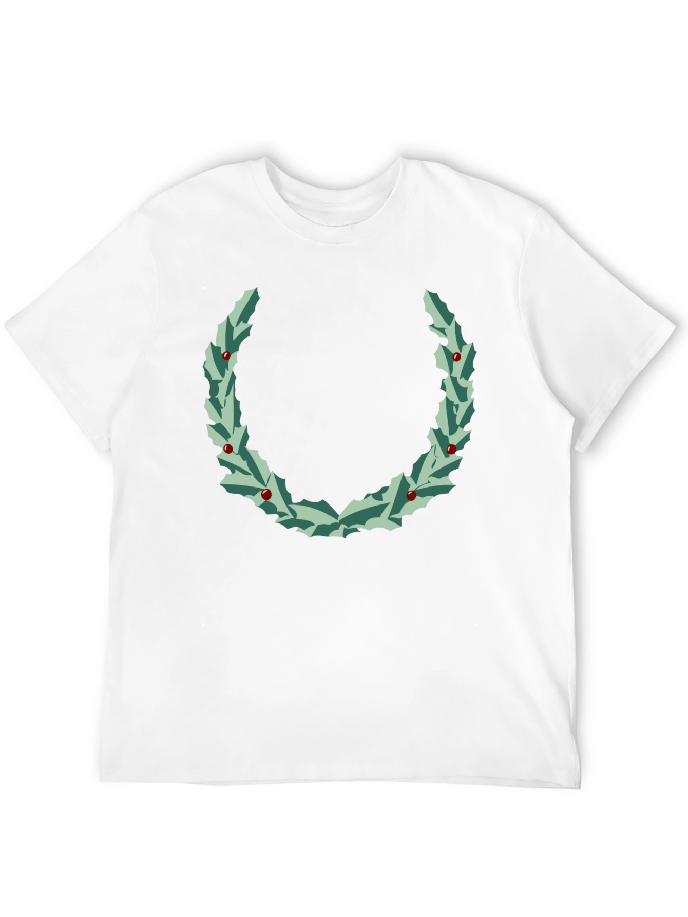 Holly Wreath Graphic Tee - Black