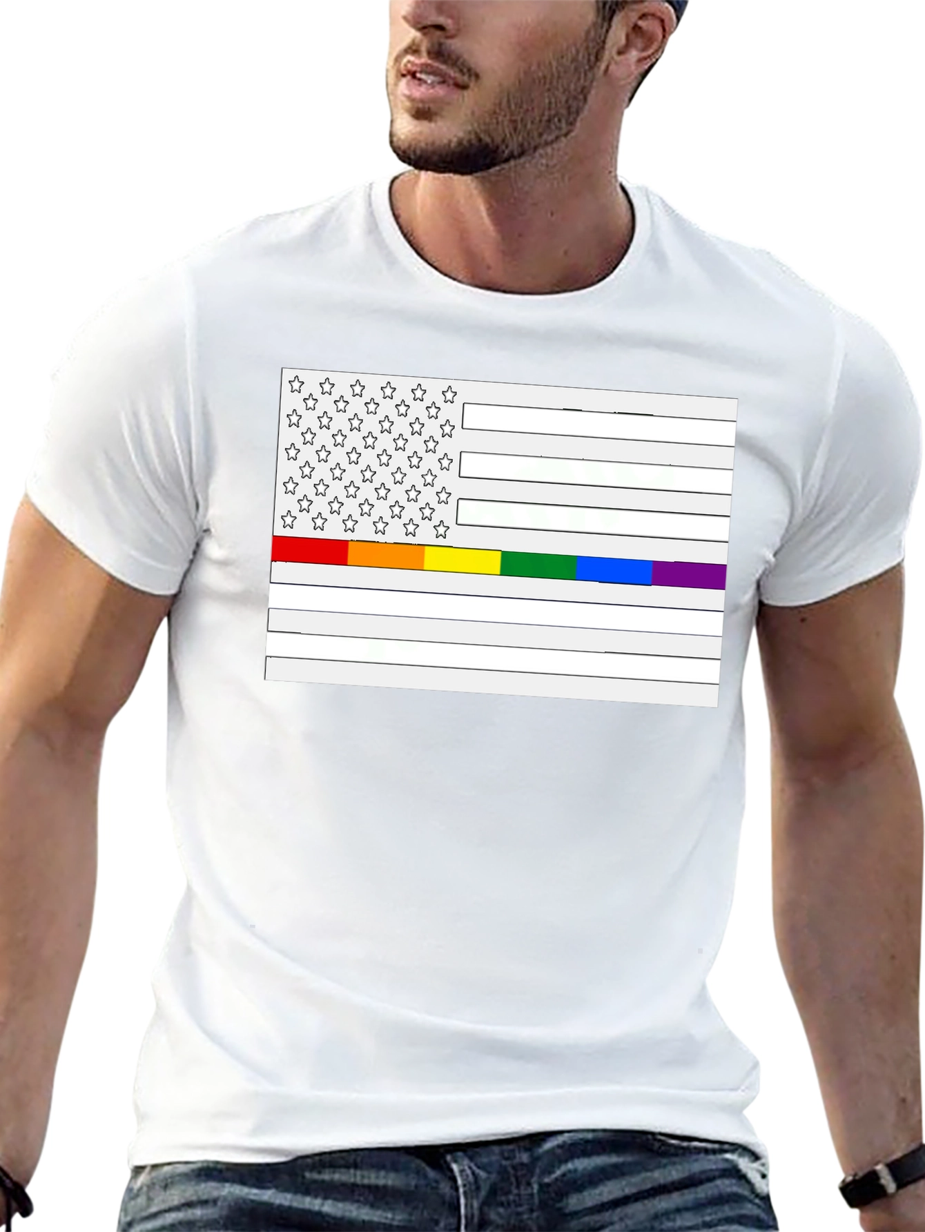 Pride Flag USA Mens T-Shirt