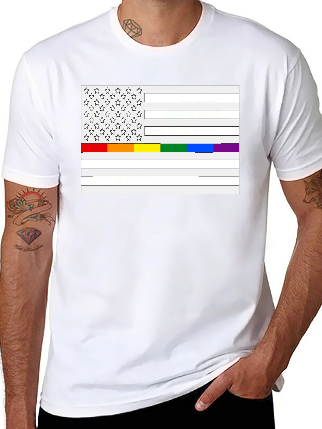 Pride Flag USA Mens T-Shirt