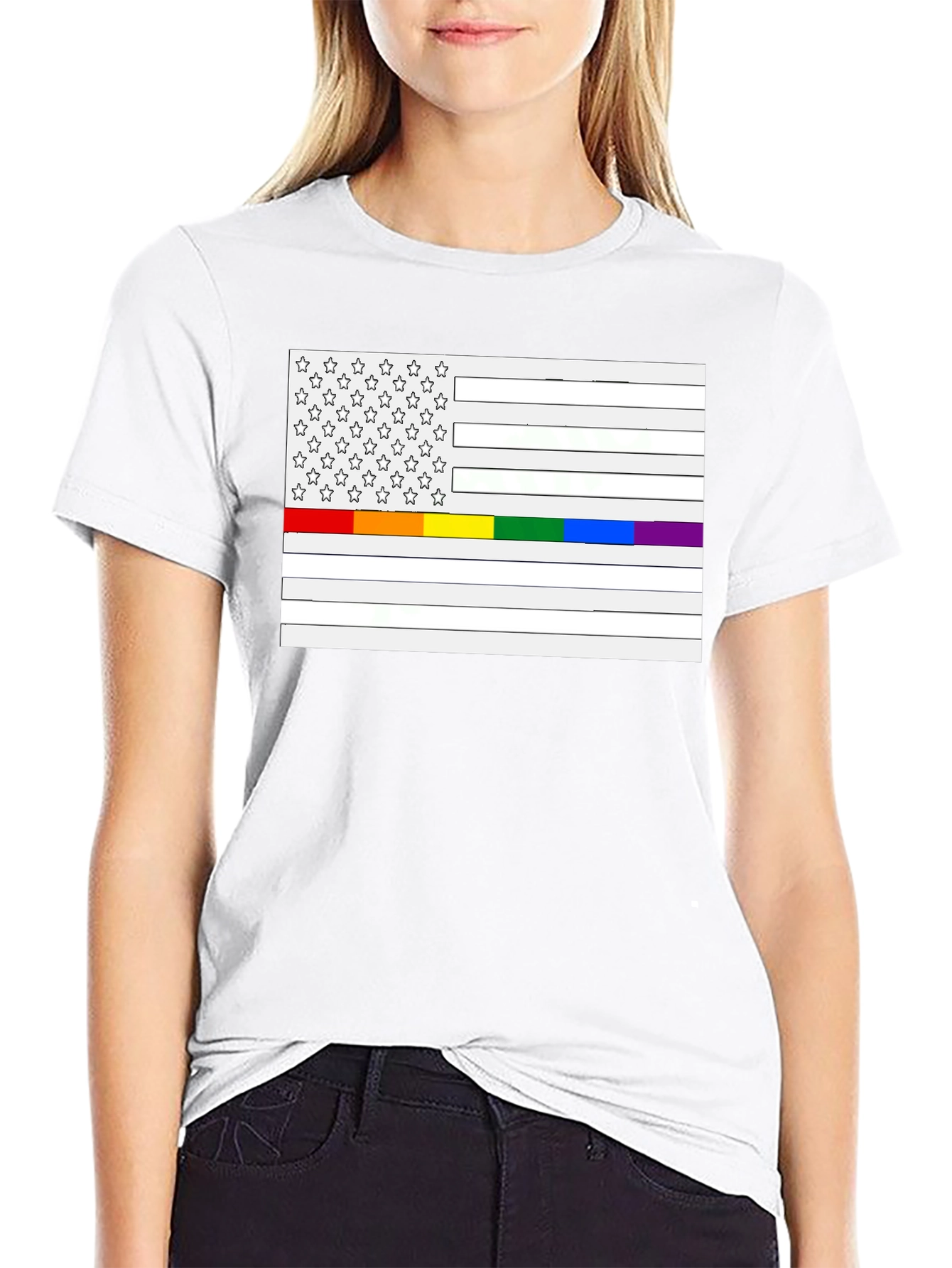 Pride Flag USA Mens T-Shirt