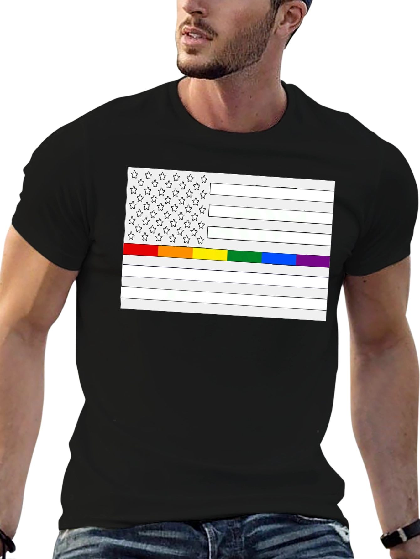 Pride Flag USA Mens T-Shirt