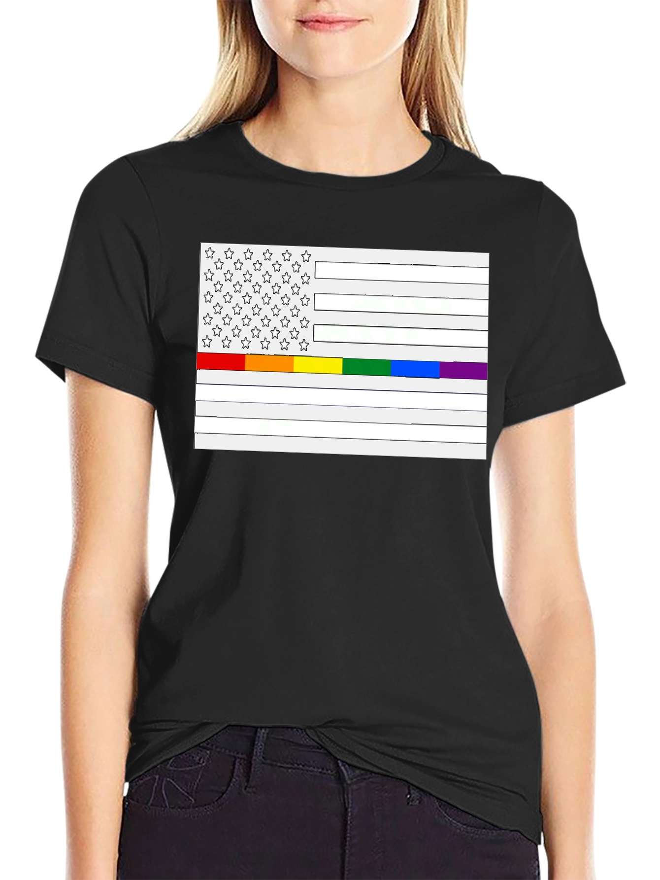 Pride Flag USA Mens T-Shirt
