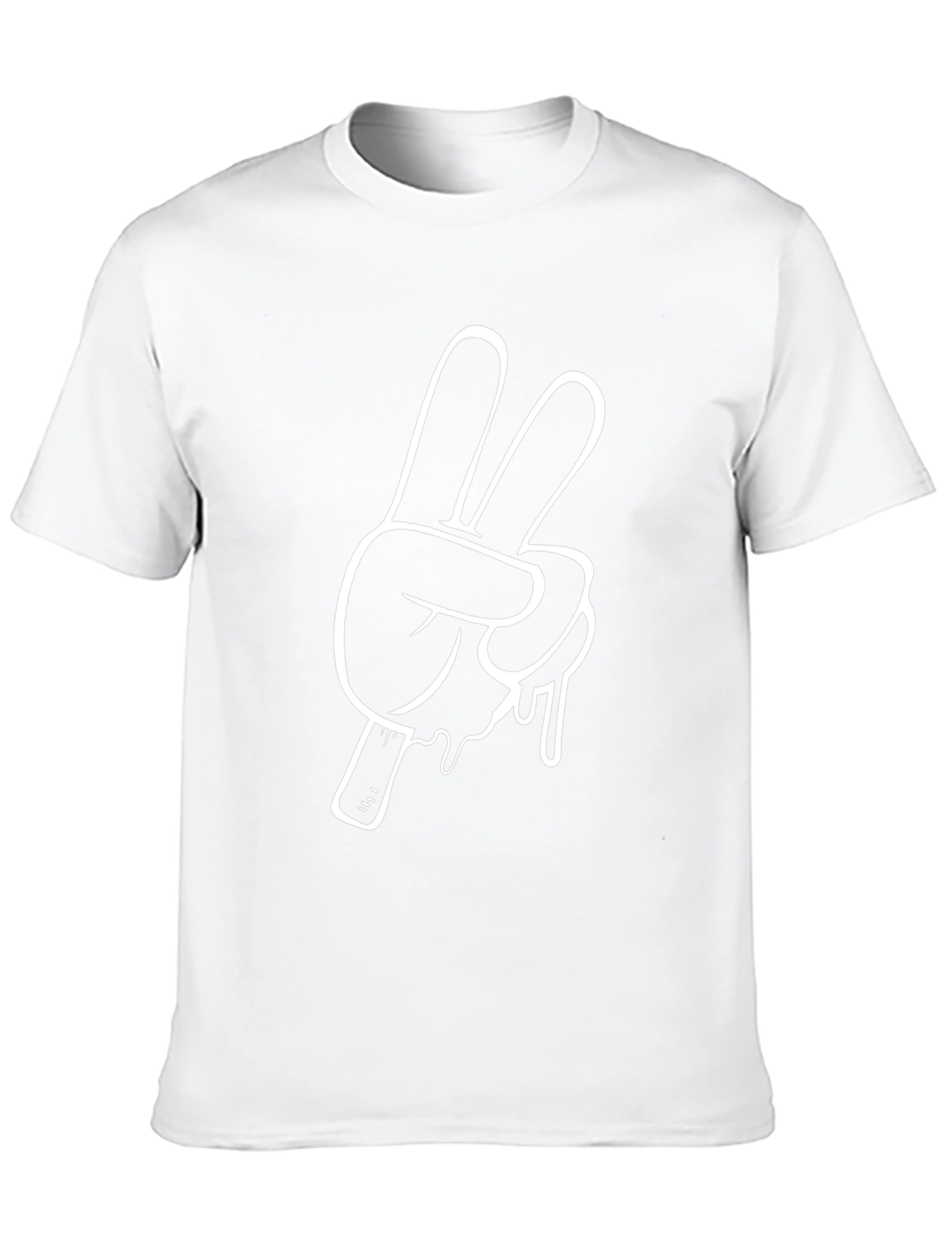 Peace Sign Graphic T-Shirt - Black Crew Neck Tee