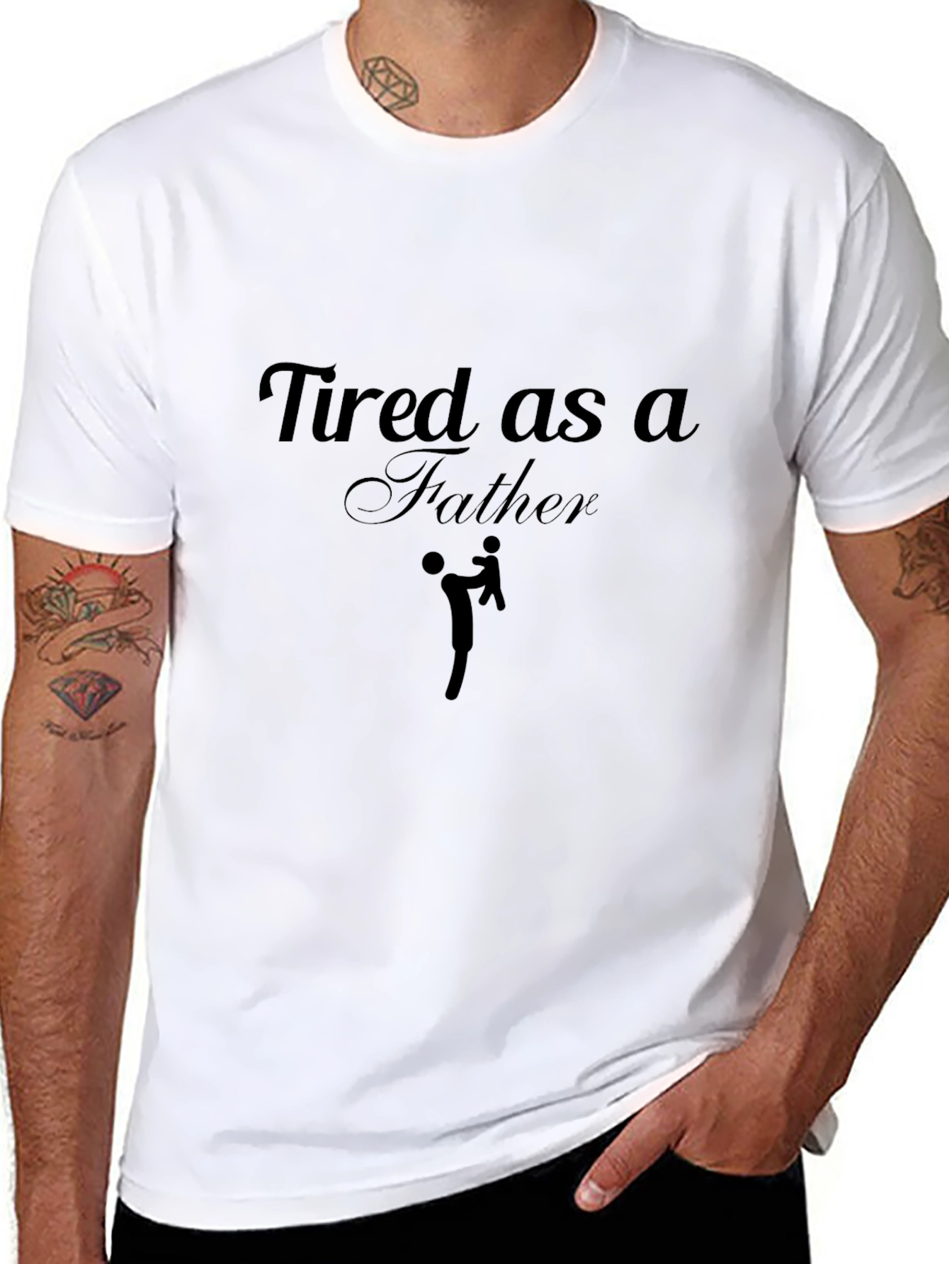 Tired as a Father Black Graphic Tee Shirt