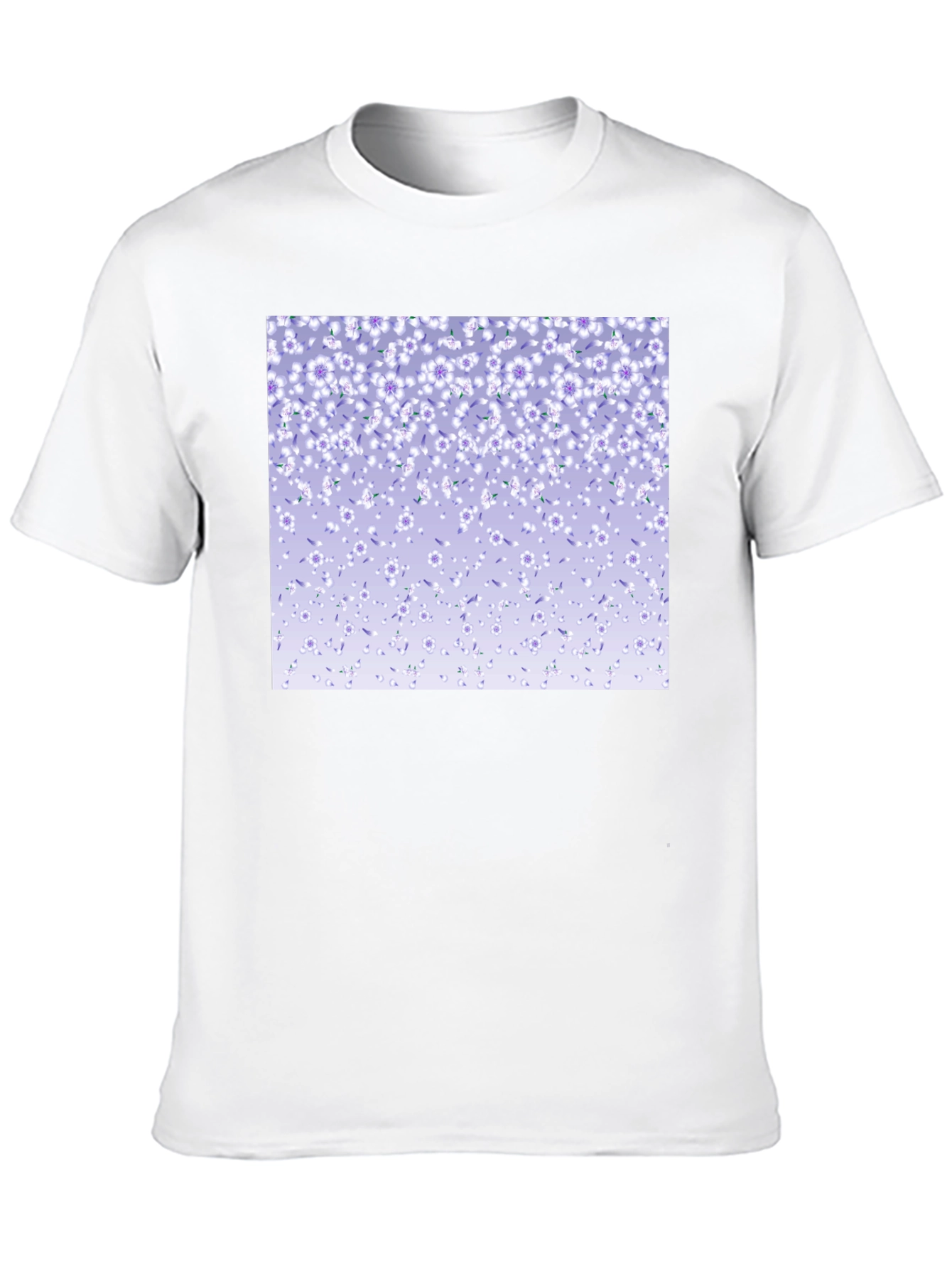 Floral Print T-Shirt - Casual Black Tee