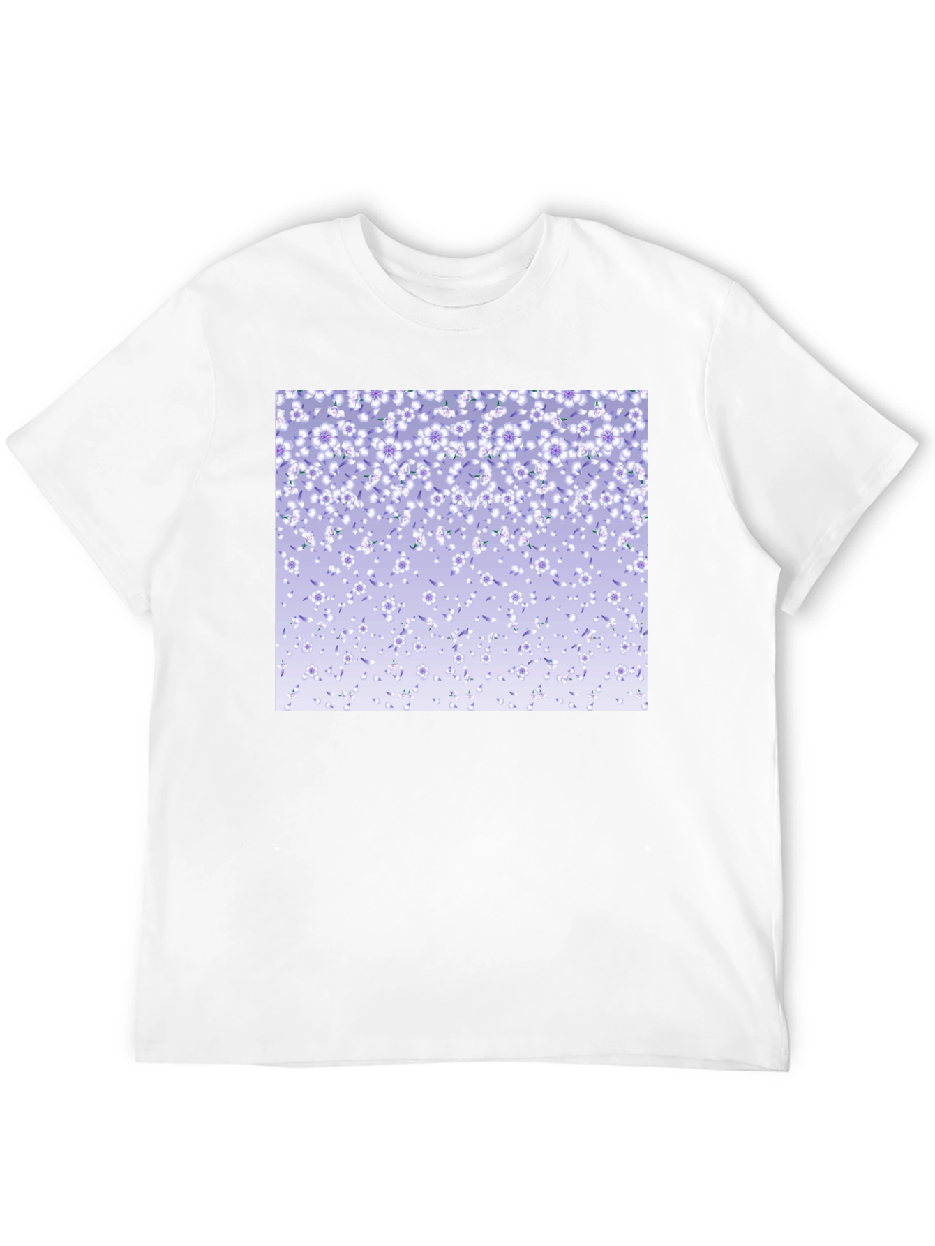 Floral Print T-Shirt - Casual Black Tee