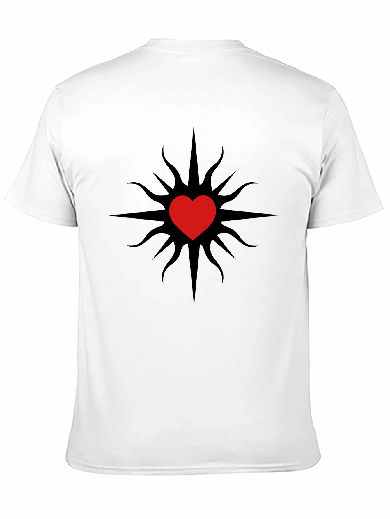 Heart Sunburst Graphic Tee - Black Casual T-Shirt