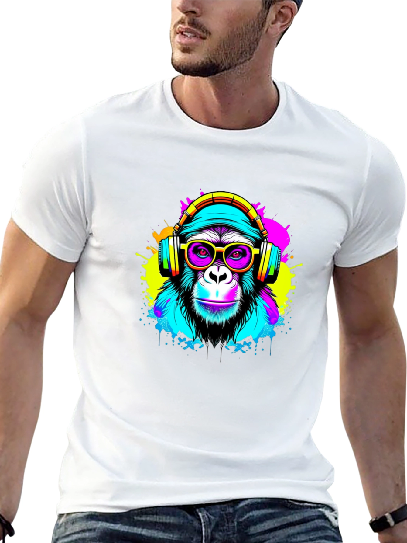Neon Monkey Graphic Tee - DJ Ape Shirt