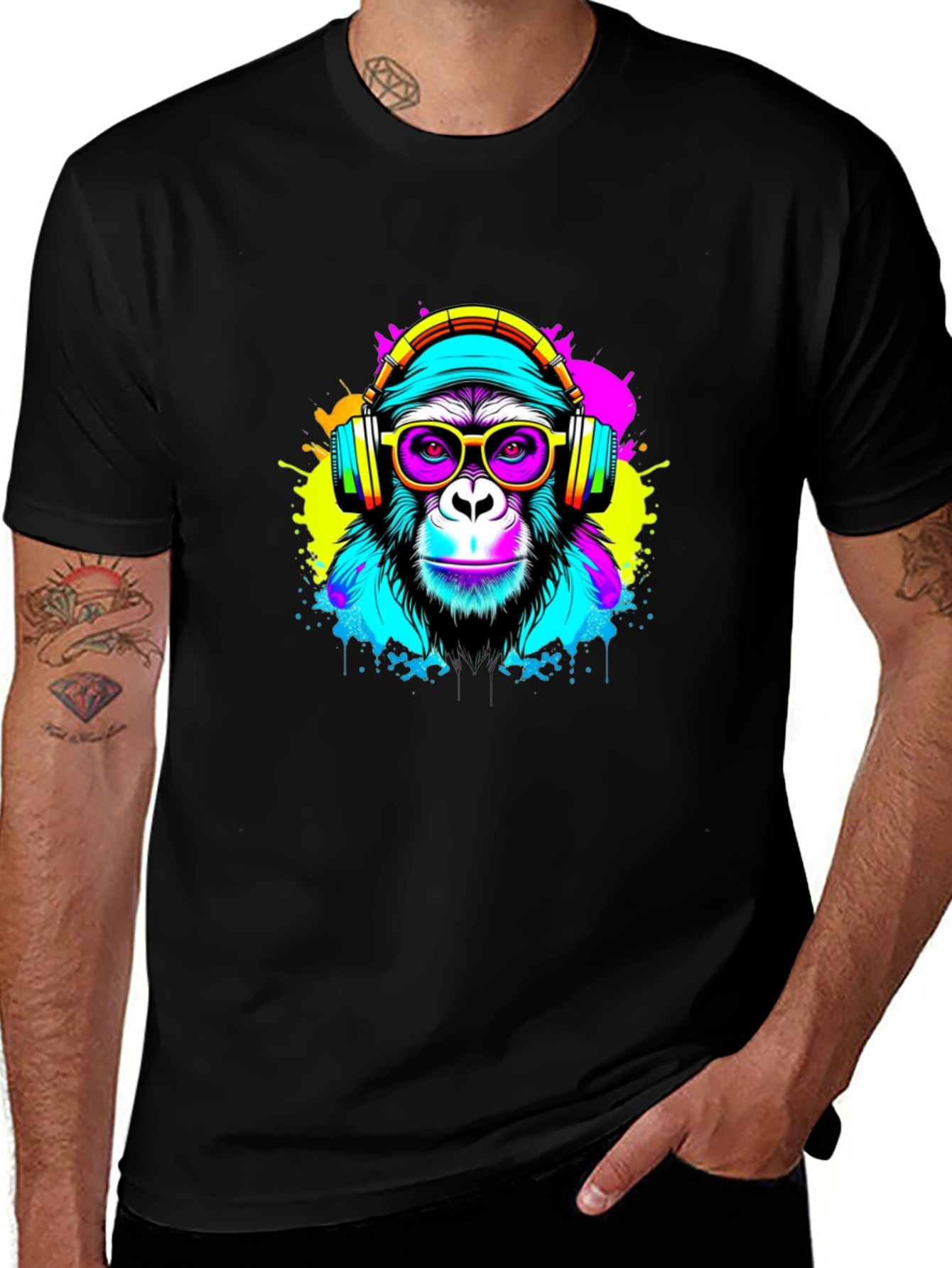 Neon Monkey Graphic Tee - DJ Ape Shirt