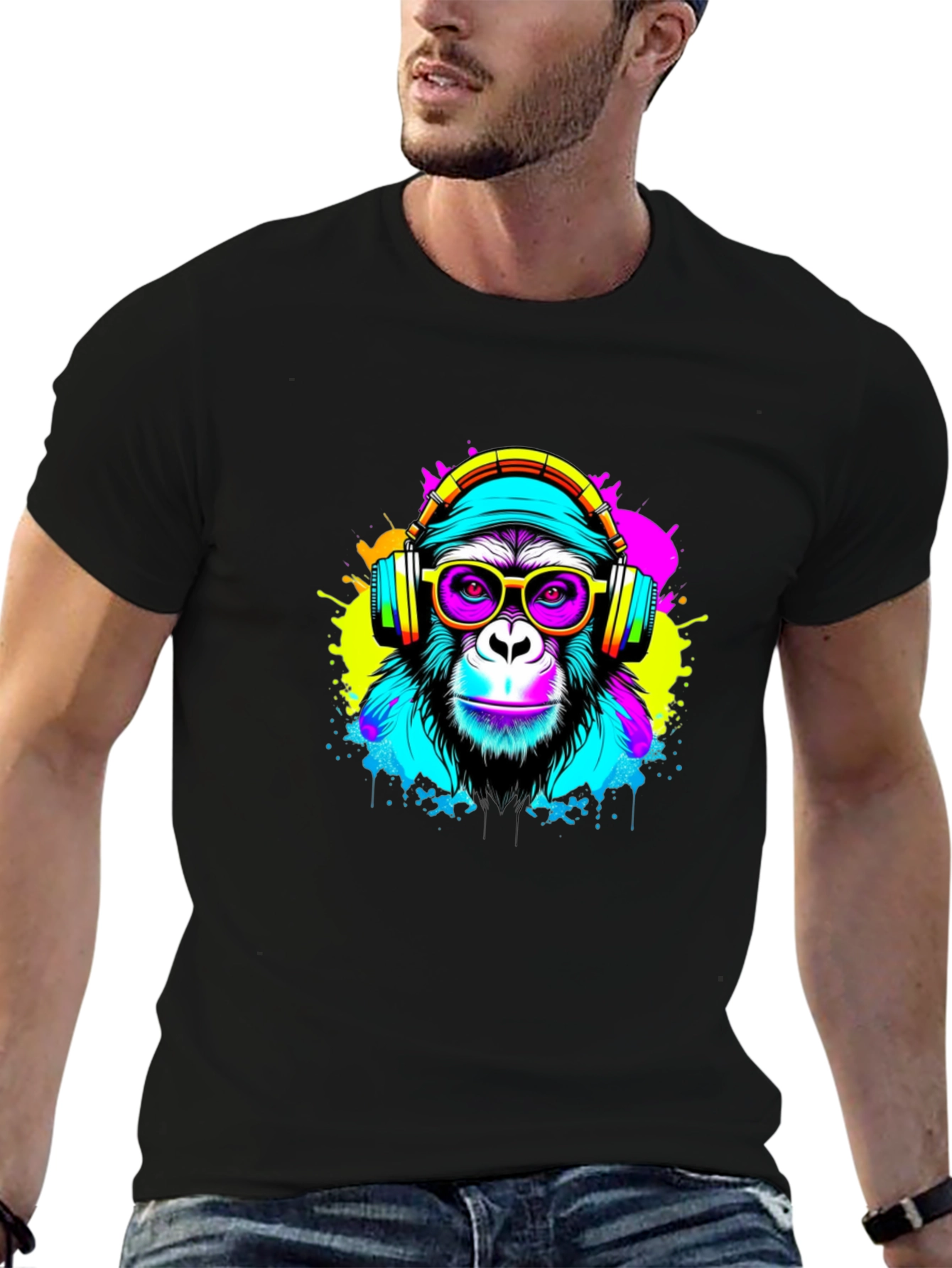 Neon Monkey Graphic Tee - DJ Ape Shirt