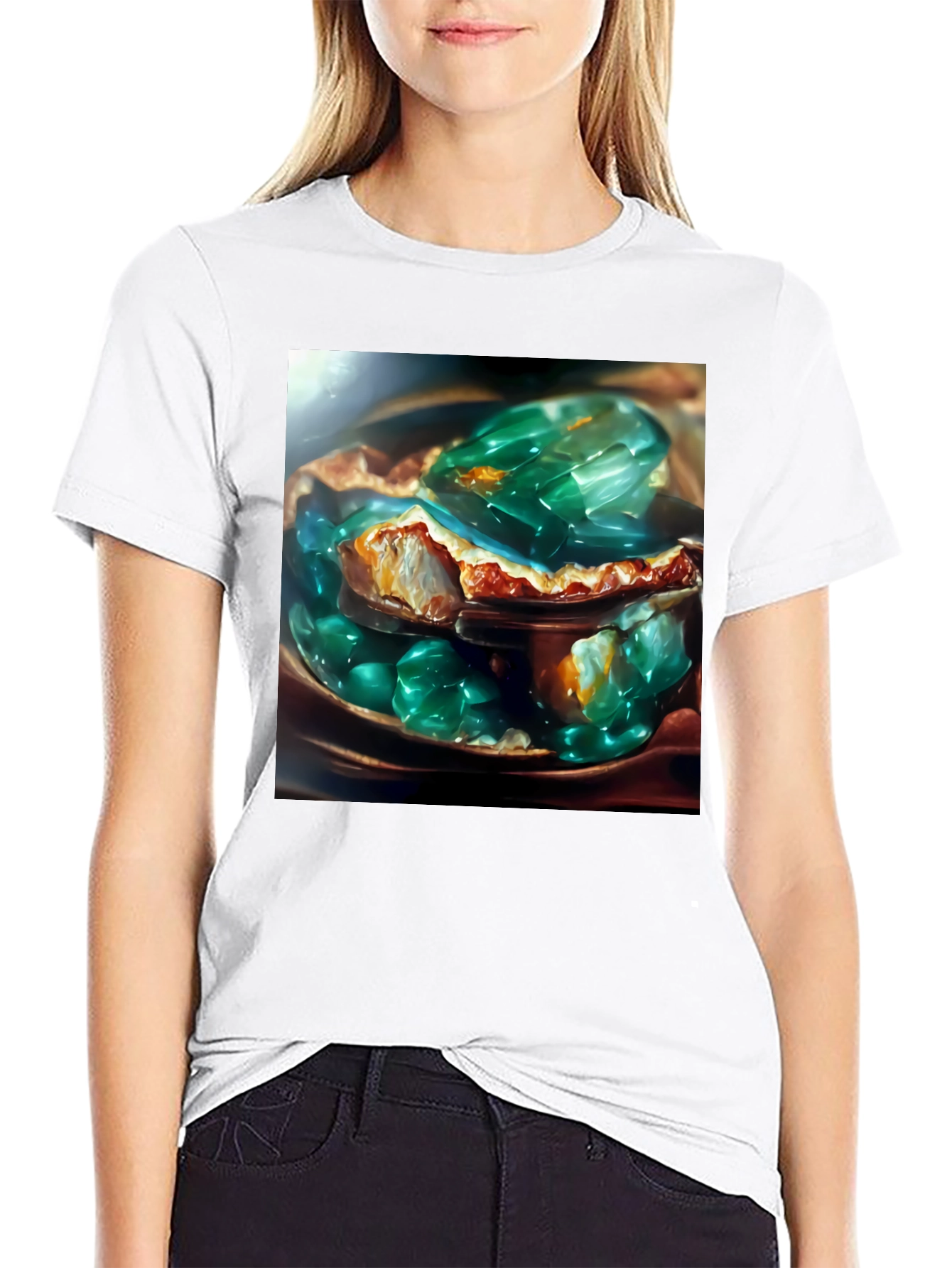 Emerald Jelly Pie Graphic Tee - Novelty Dessert T-Shirt