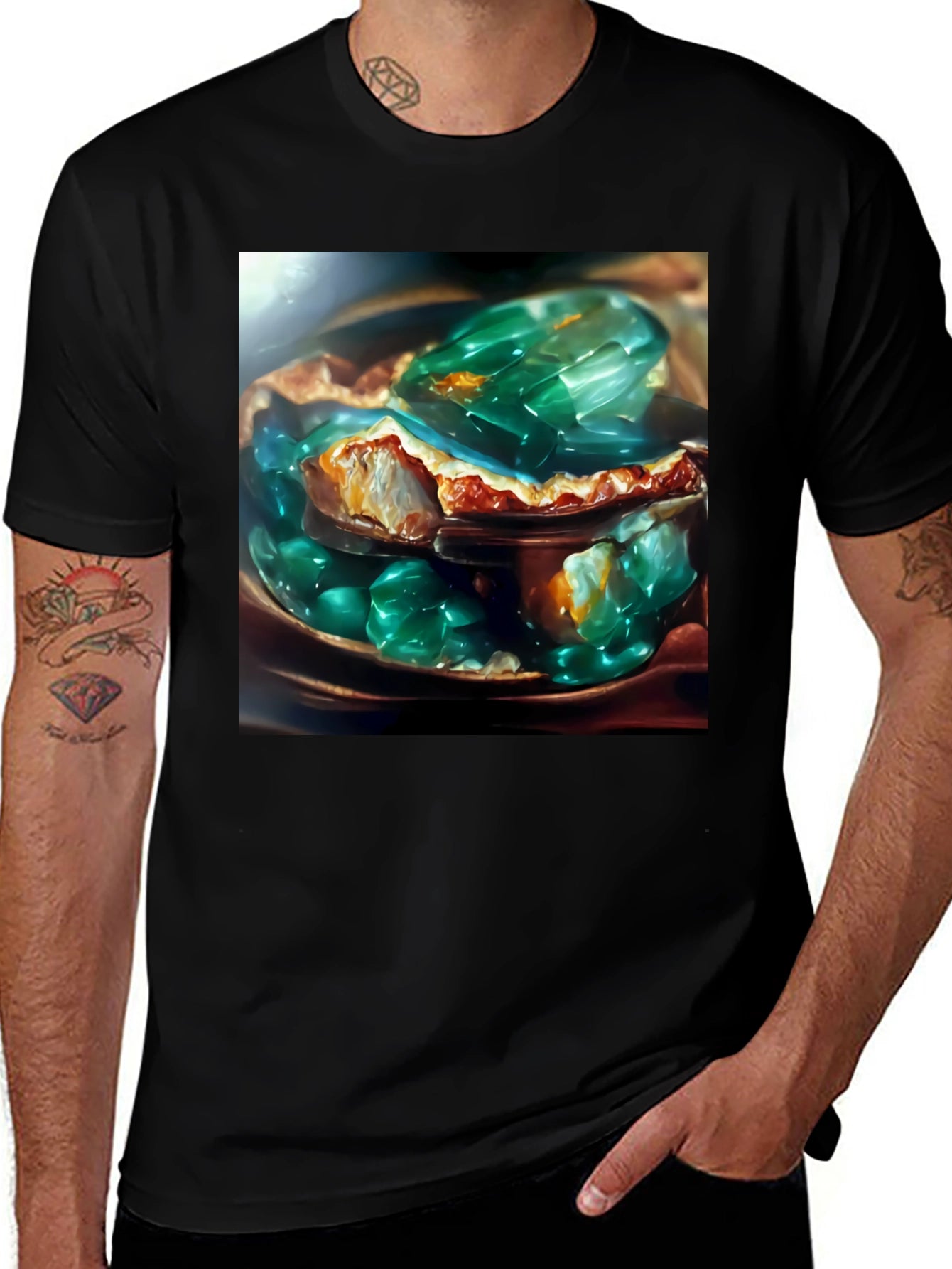 Emerald Jelly Pie Graphic Tee - Novelty Dessert T-Shirt