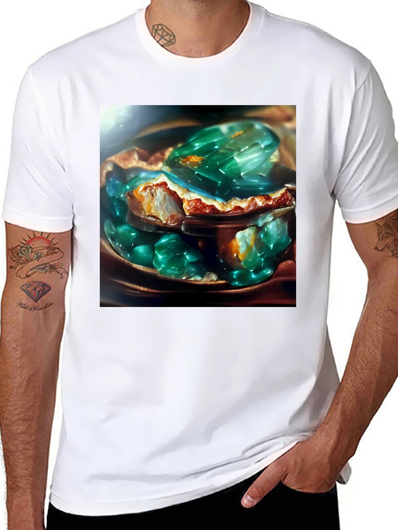 Emerald Jelly Pie Graphic Tee - Novelty Dessert T-Shirt