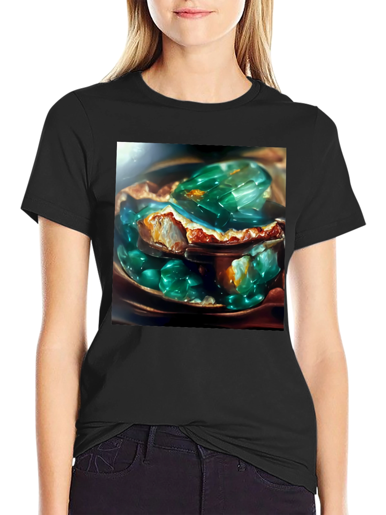 Emerald Jelly Pie Graphic Tee - Novelty Dessert T-Shirt