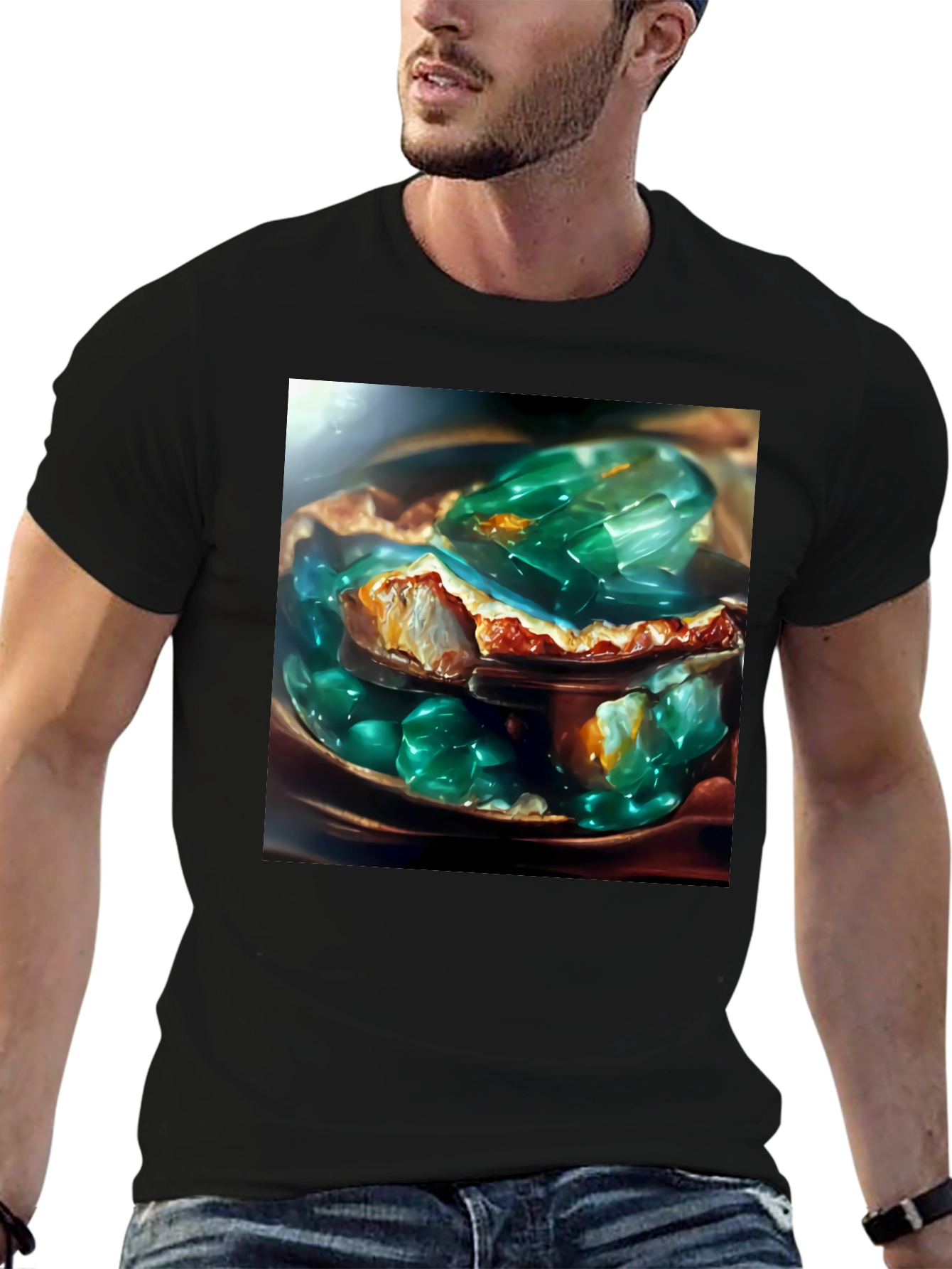 Emerald Jelly Pie Graphic Tee - Novelty Dessert T-Shirt