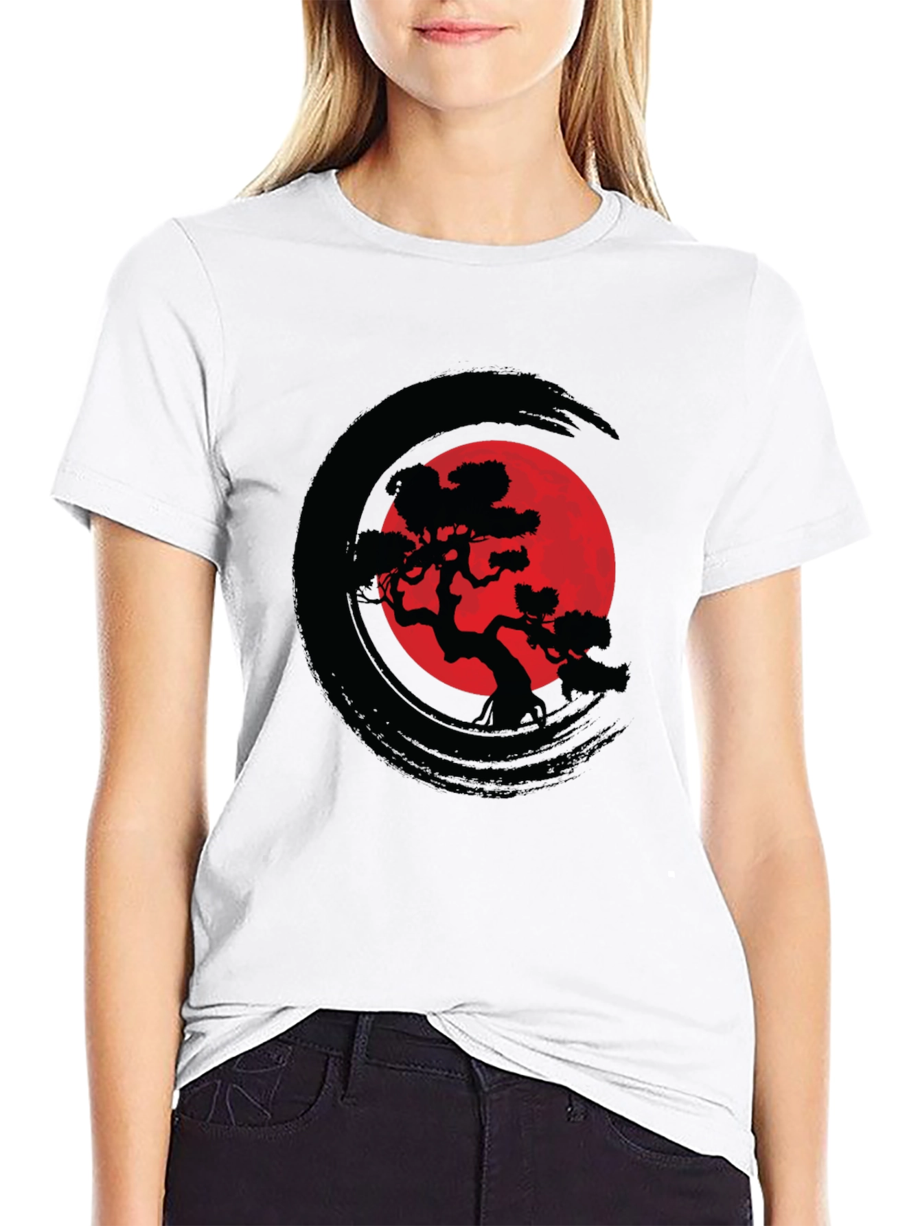 Zen Circle Bonsai Tree Graphic Tee