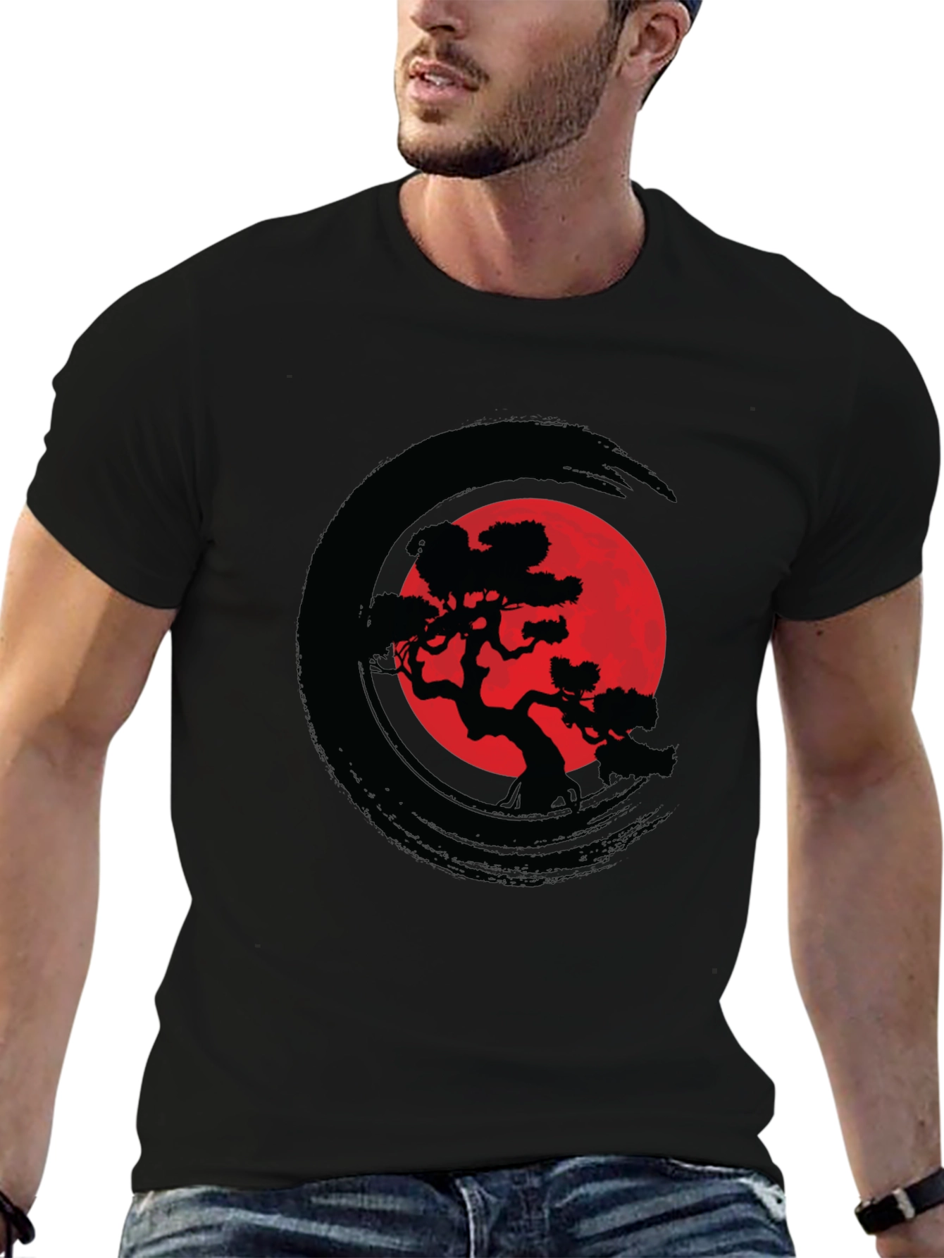 Zen Circle Bonsai Tree Graphic Tee