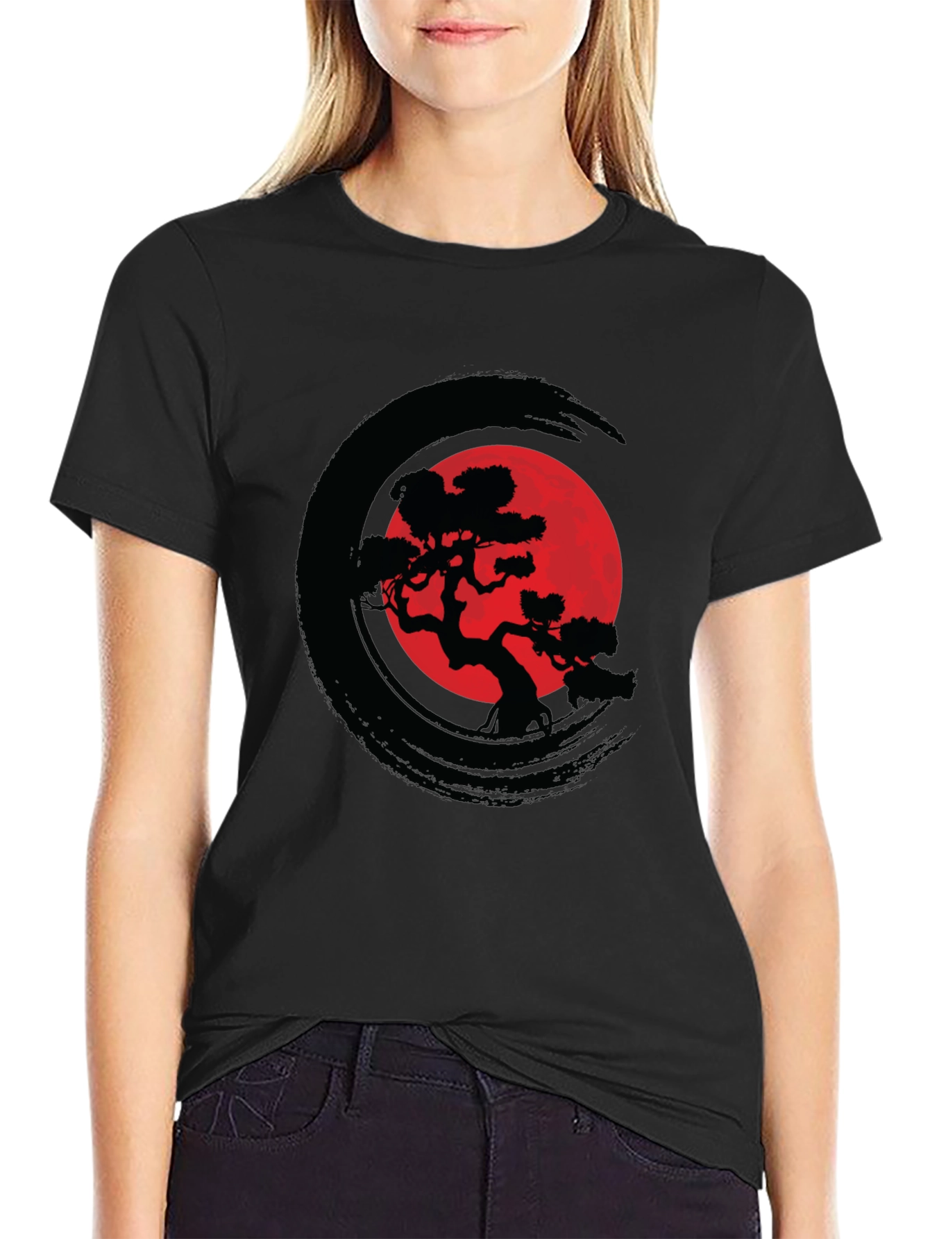 Zen Circle Bonsai Tree Graphic Tee