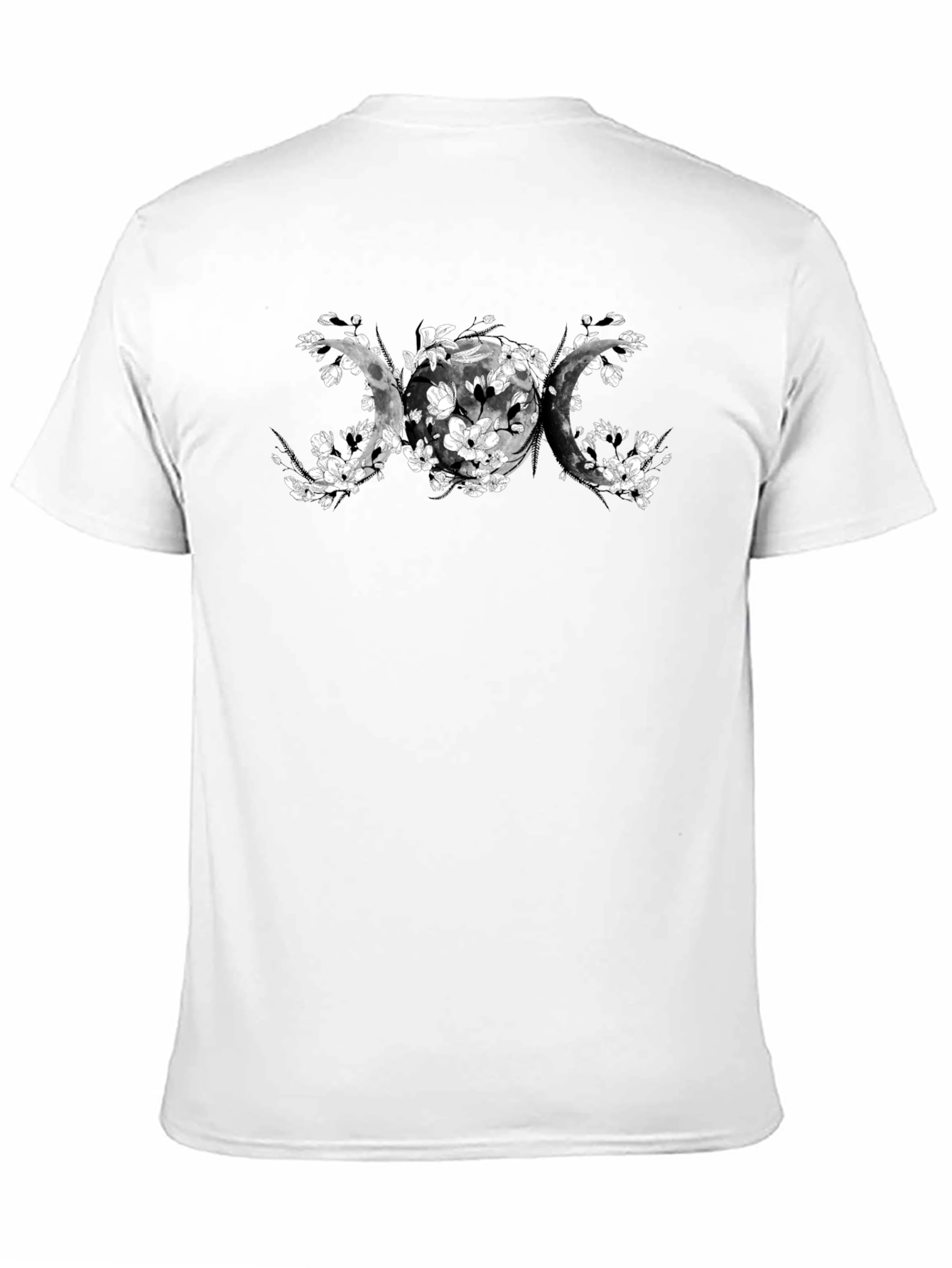 Triple Moon Goddess T-Shirt - Floral Phases Design