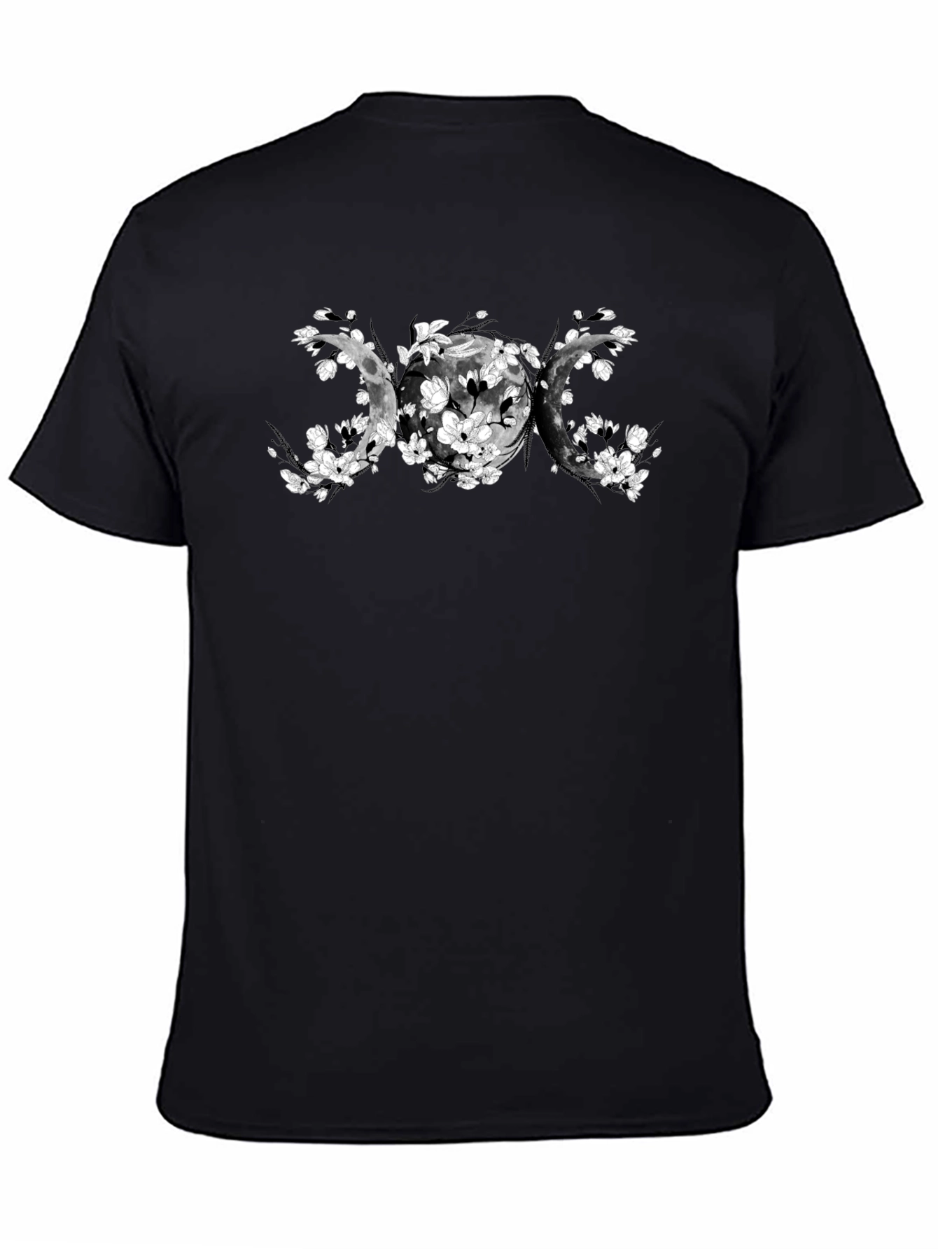 Triple Moon Goddess T-Shirt - Floral Phases Design