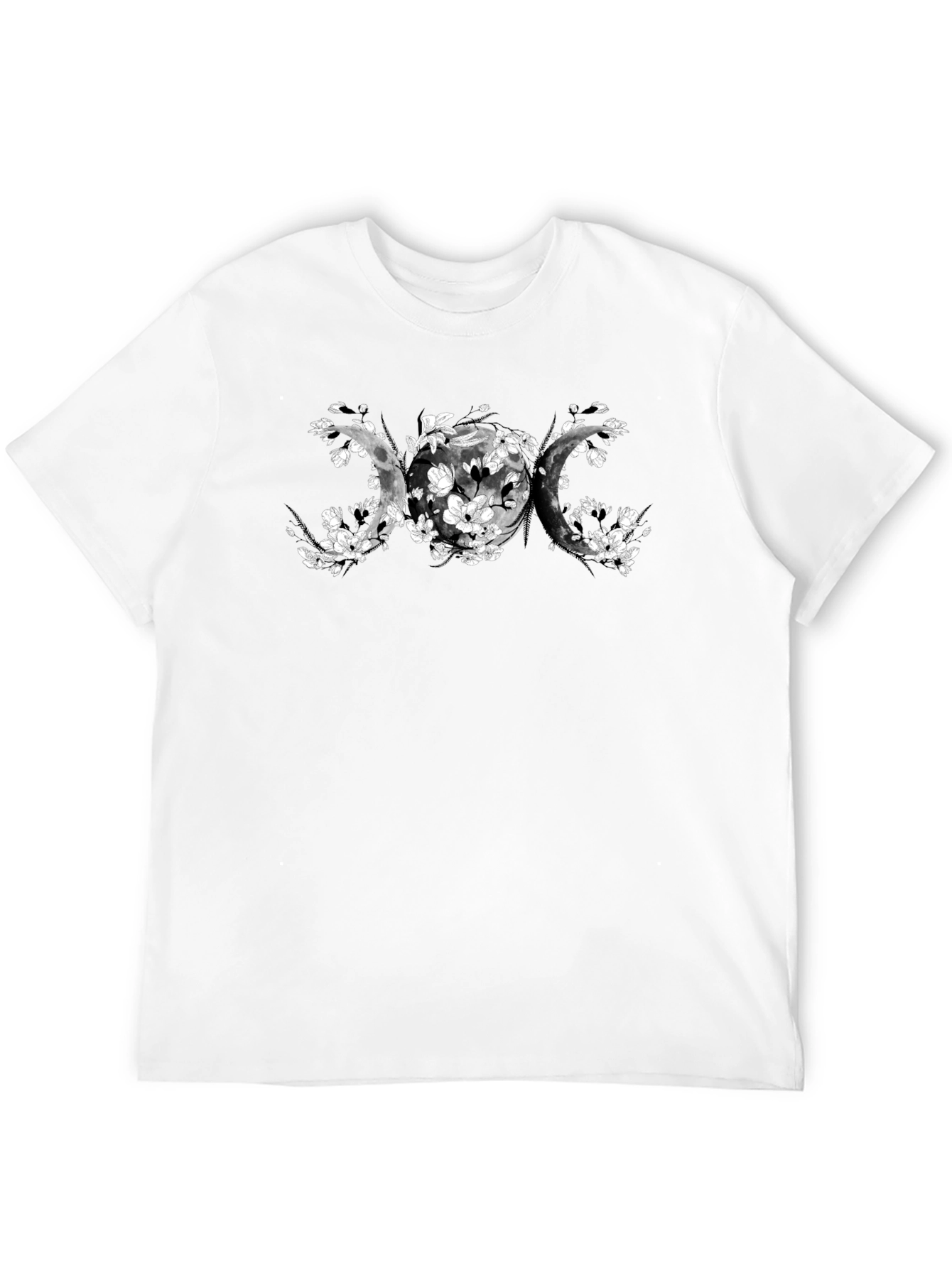 Triple Moon Goddess T-Shirt - Floral Phases Design