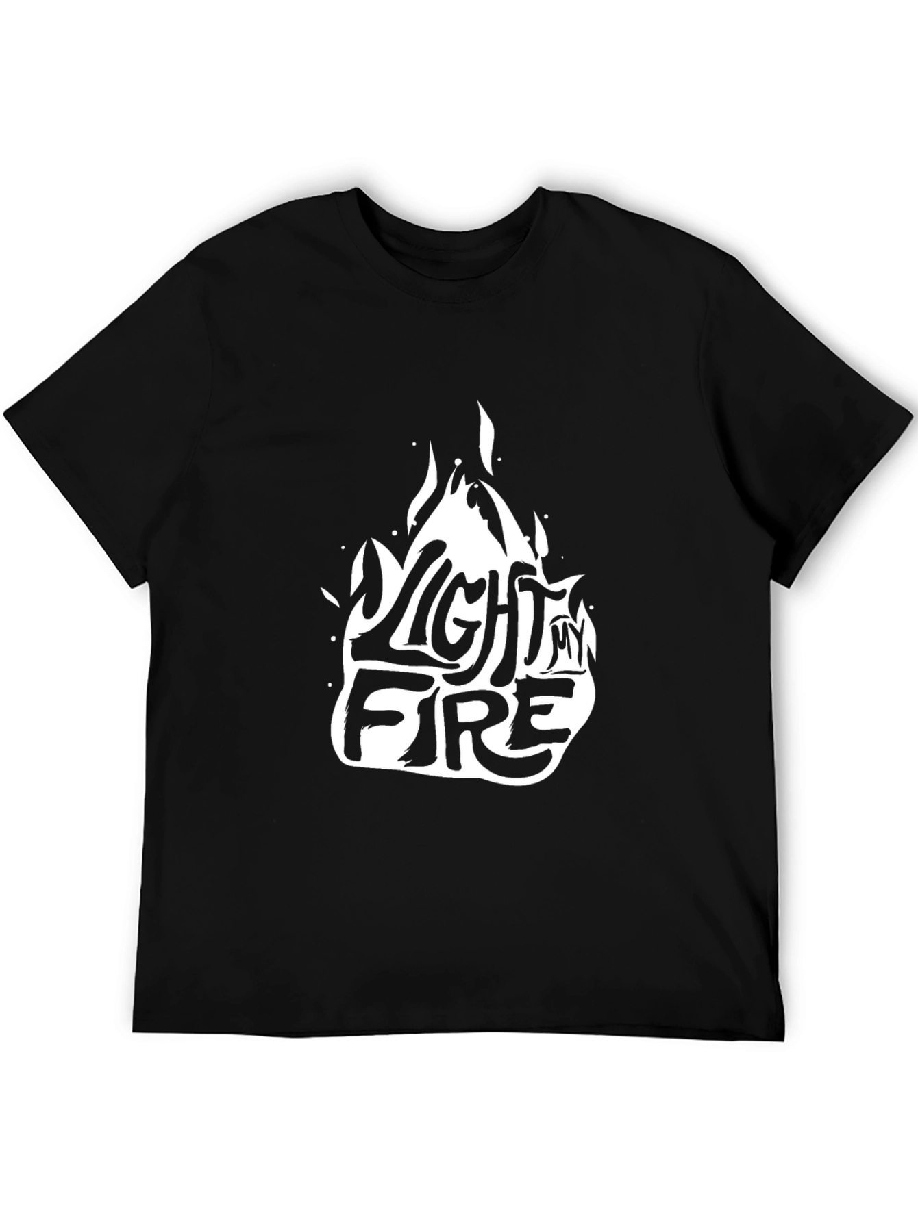 Light My Fire Graphic Tee - Black Cotton Blend