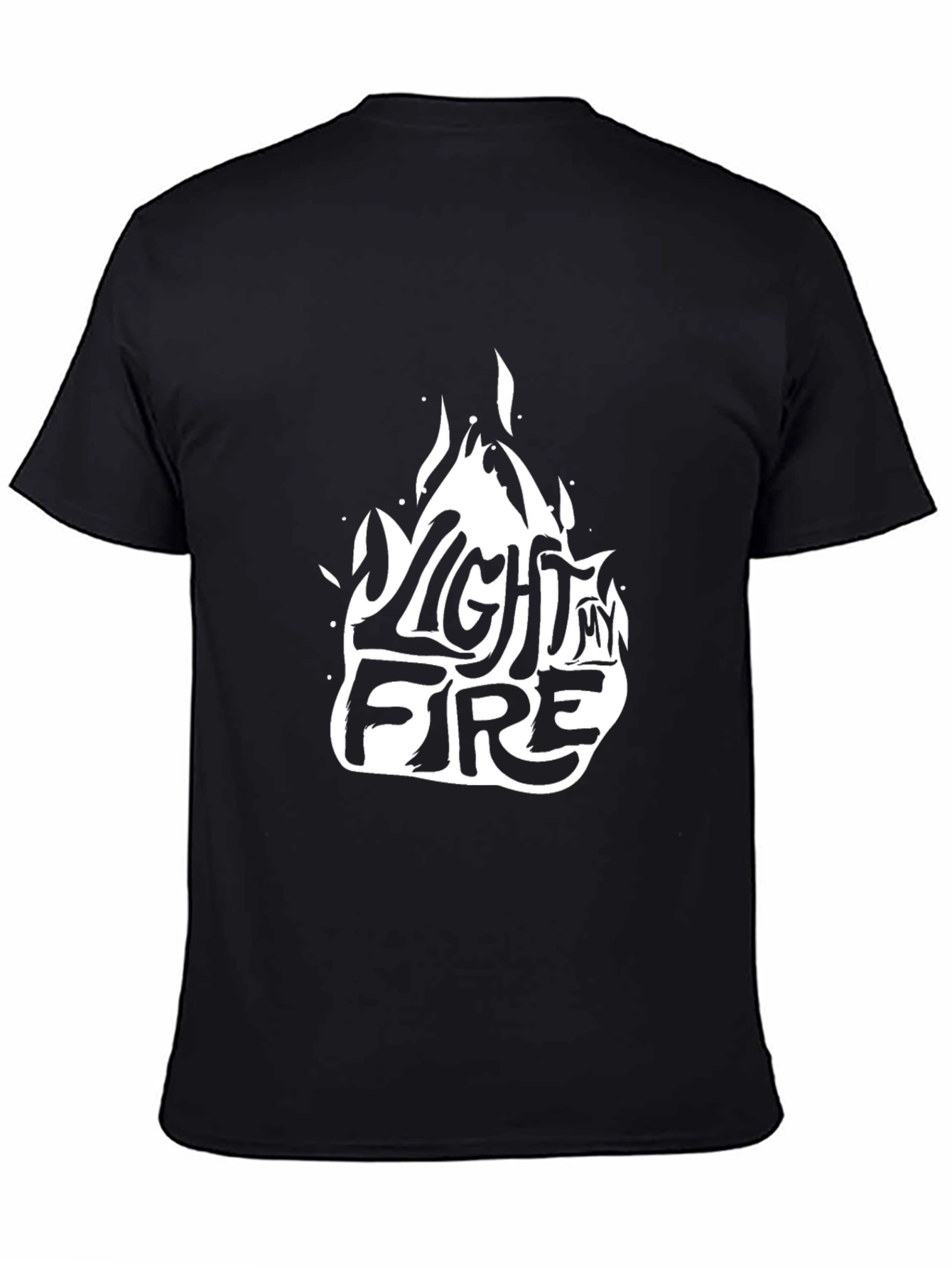 Light My Fire Graphic Tee - Black Cotton Blend
