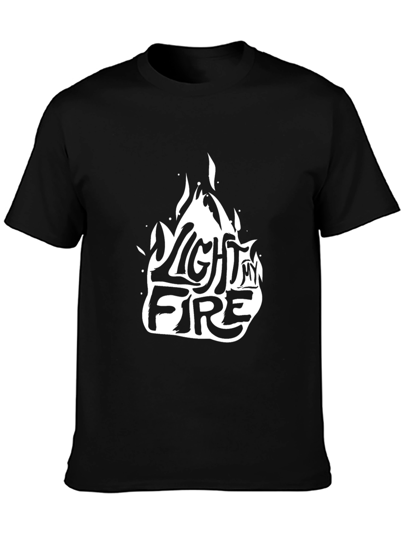 Light My Fire Graphic Tee - Black Cotton Blend
