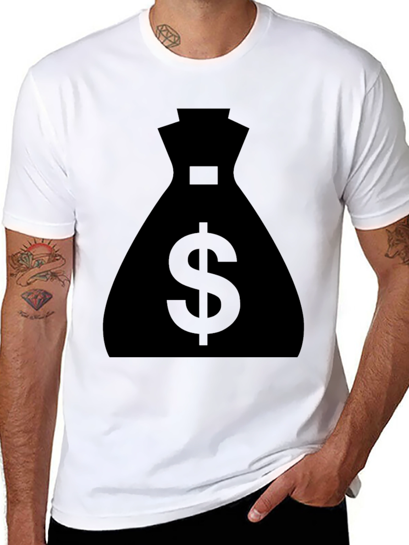 Money Bag Graphic Tee - Black