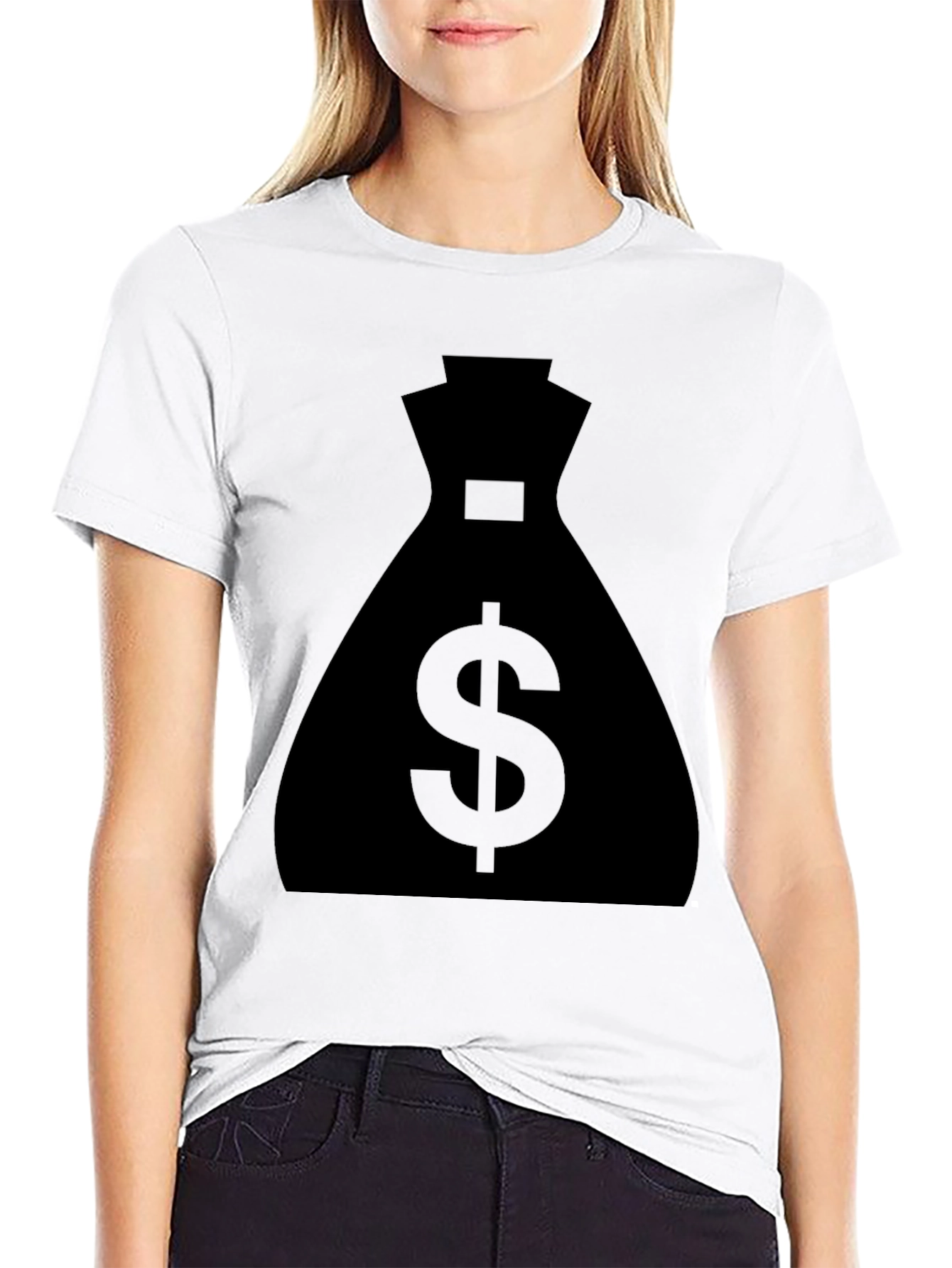 Money Bag Graphic Tee - Black