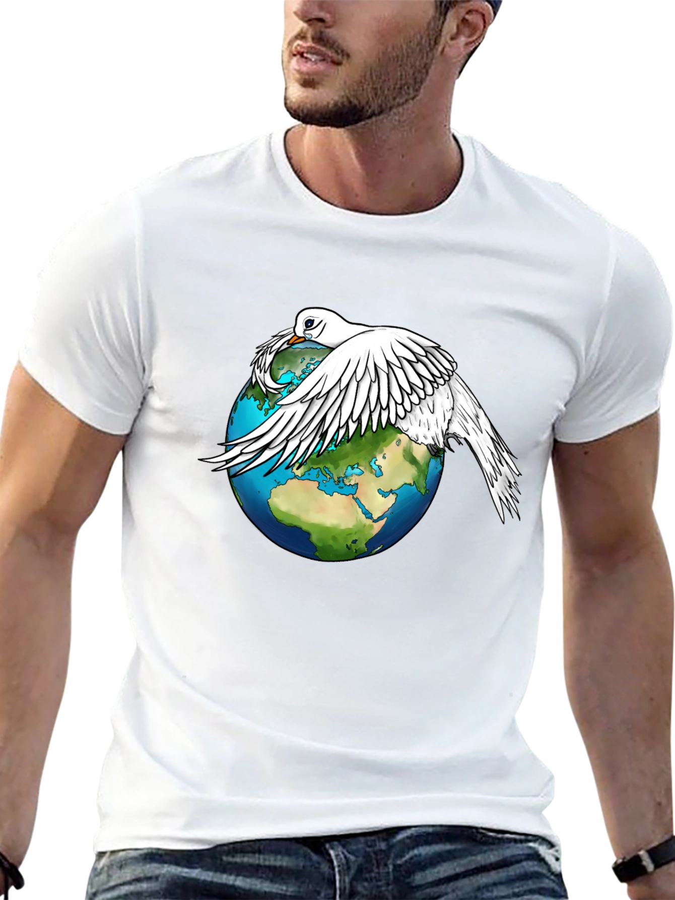 Dove Over World T-Shirt - Peace Graphic Tee