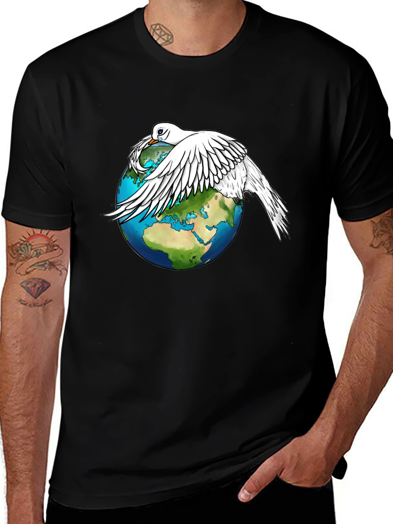 Dove Over World T-Shirt - Peace Graphic Tee
