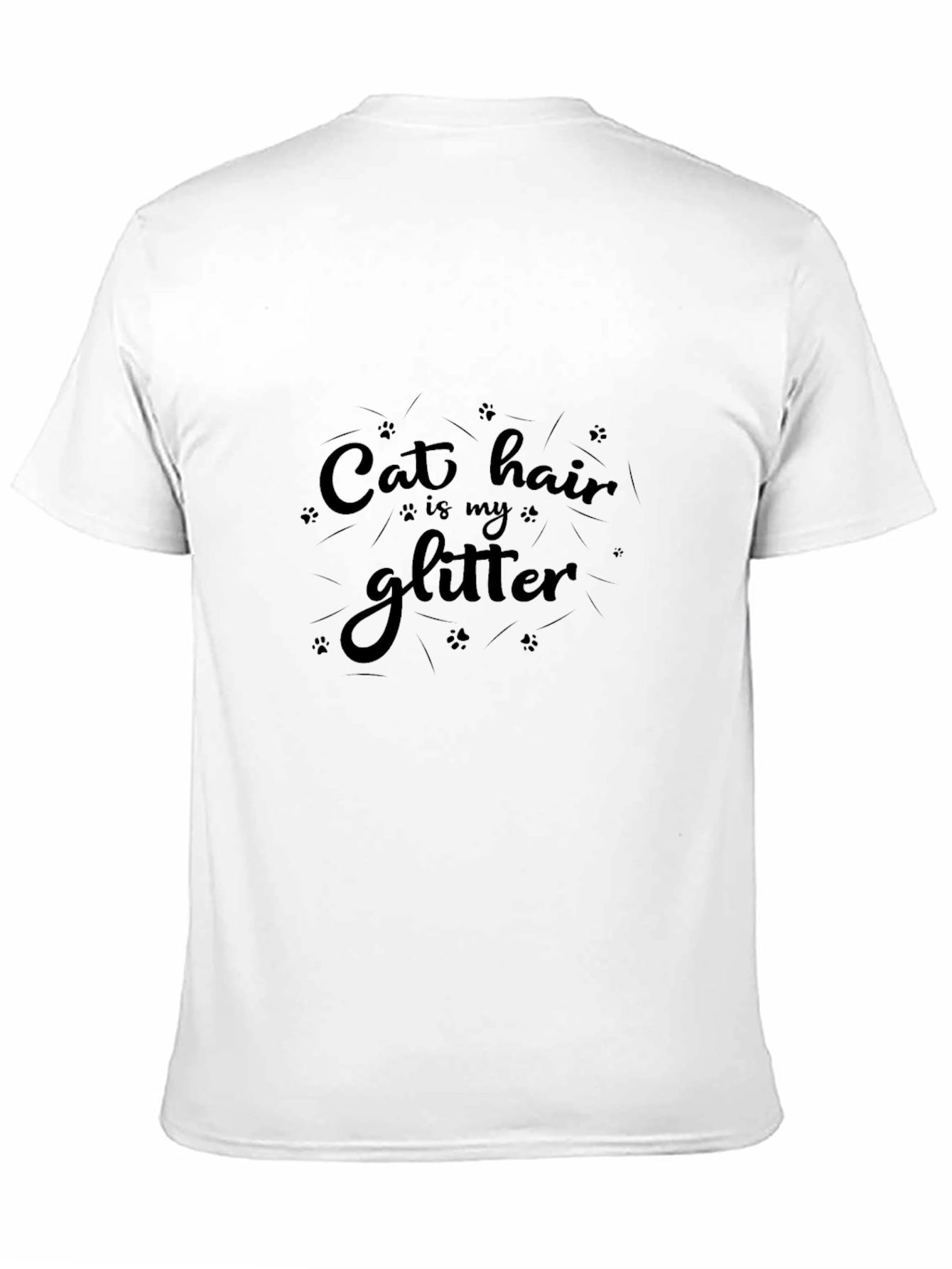 Cat Hair is My Glitter Black T-Shirt
