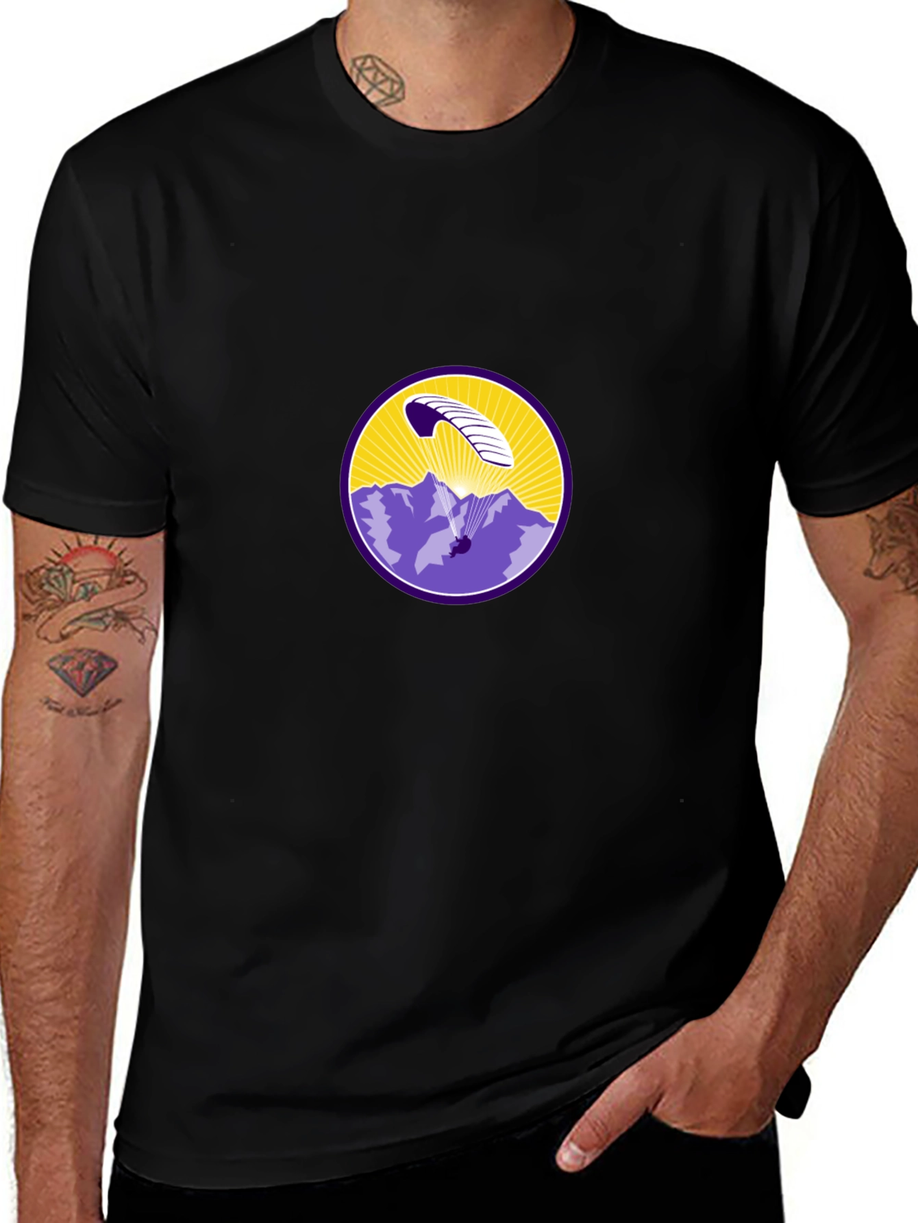 Paragliding Mountain Scene T-Shirt