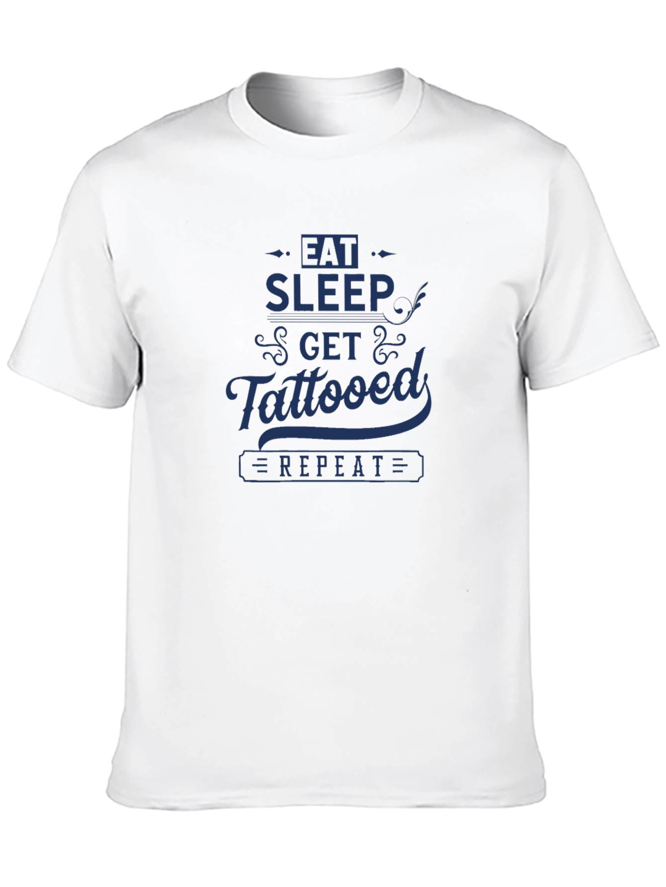 Eat Sleep Get Tattooed Repeat Graphic Tee - Black