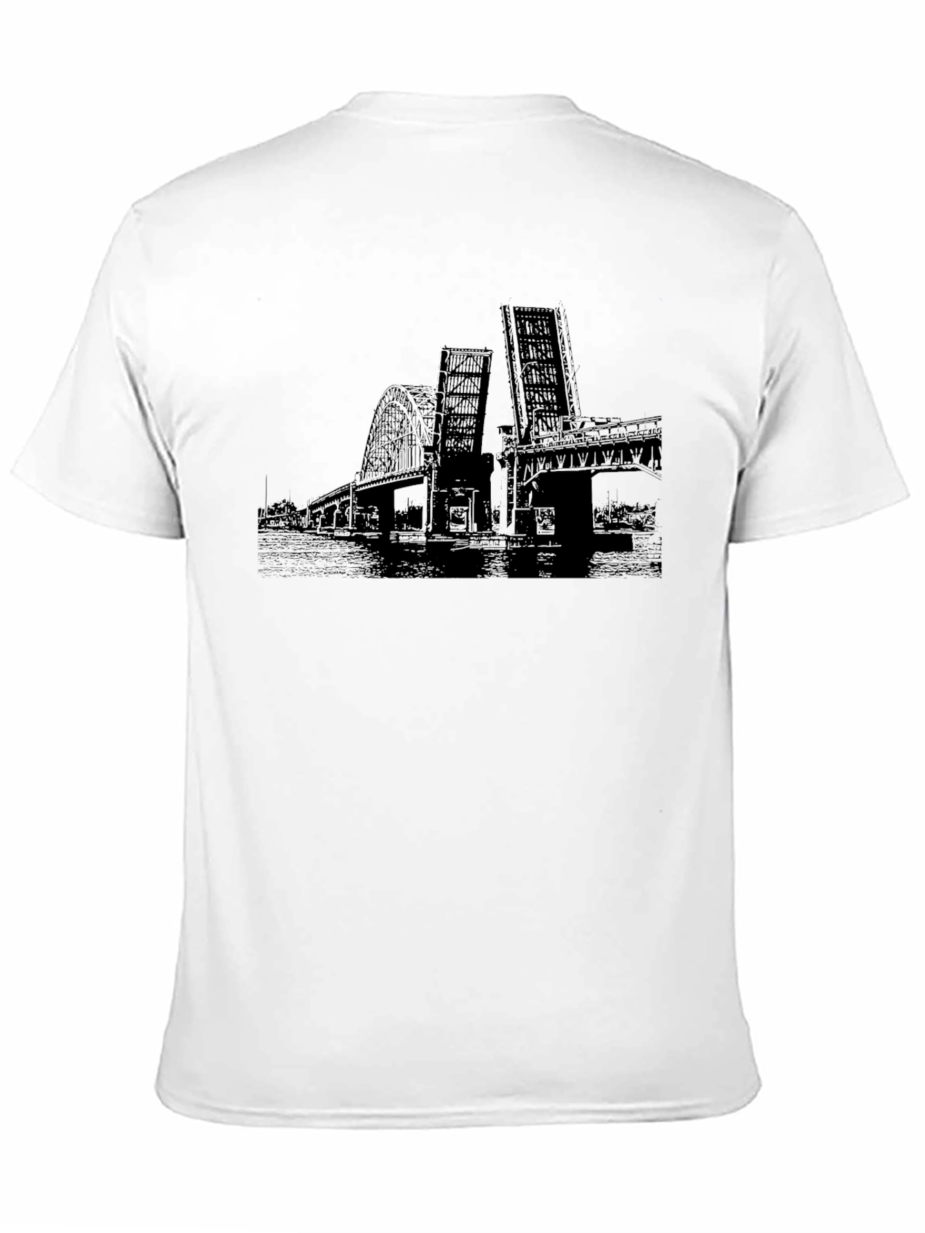 Black T-Shirt with Bridge Graphic