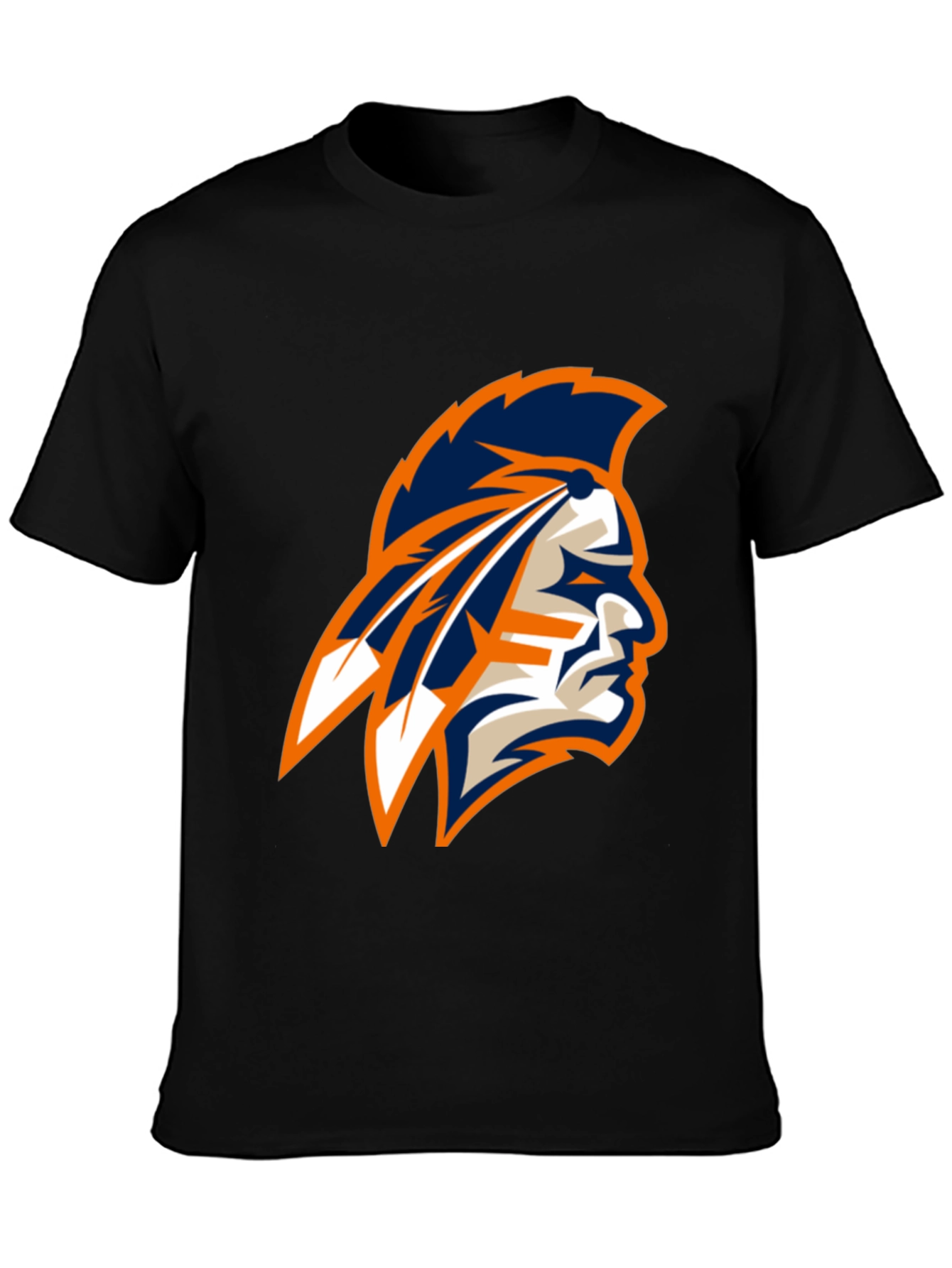 Mens Black T-Shirt with Native American Logo
