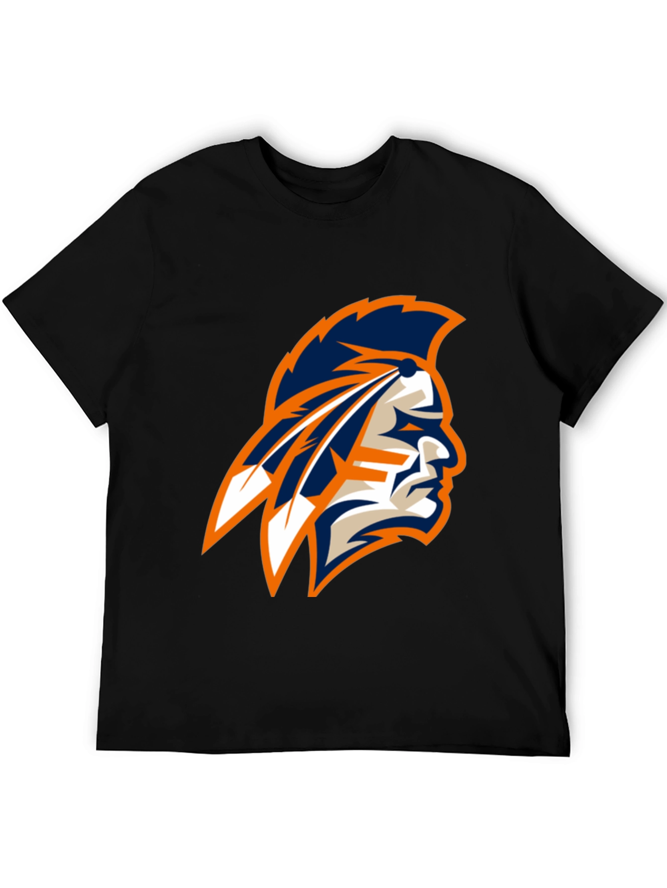 Mens Black T-Shirt with Native American Logo