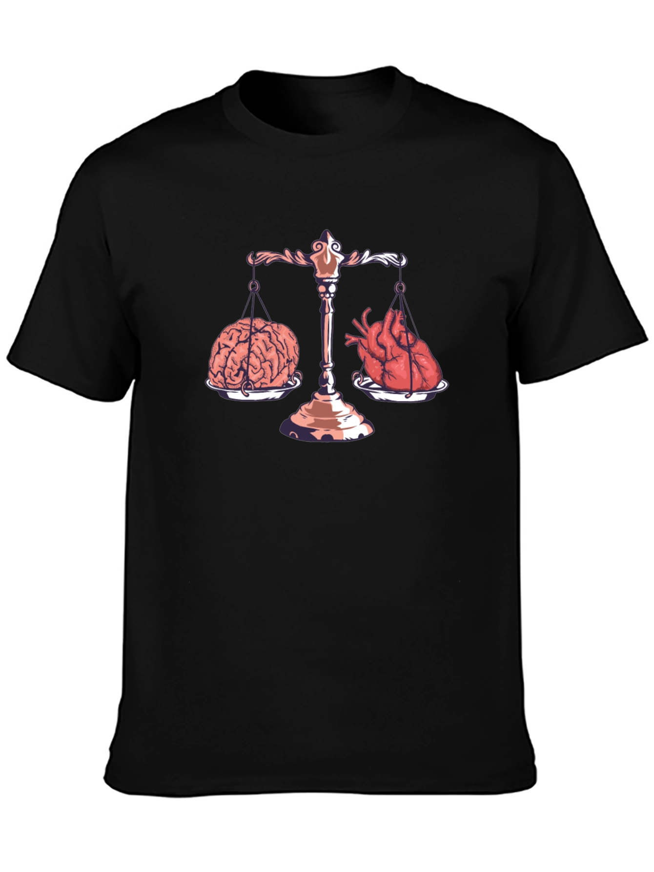 Brain vs Heart T-Shirt Balance Scale Tee