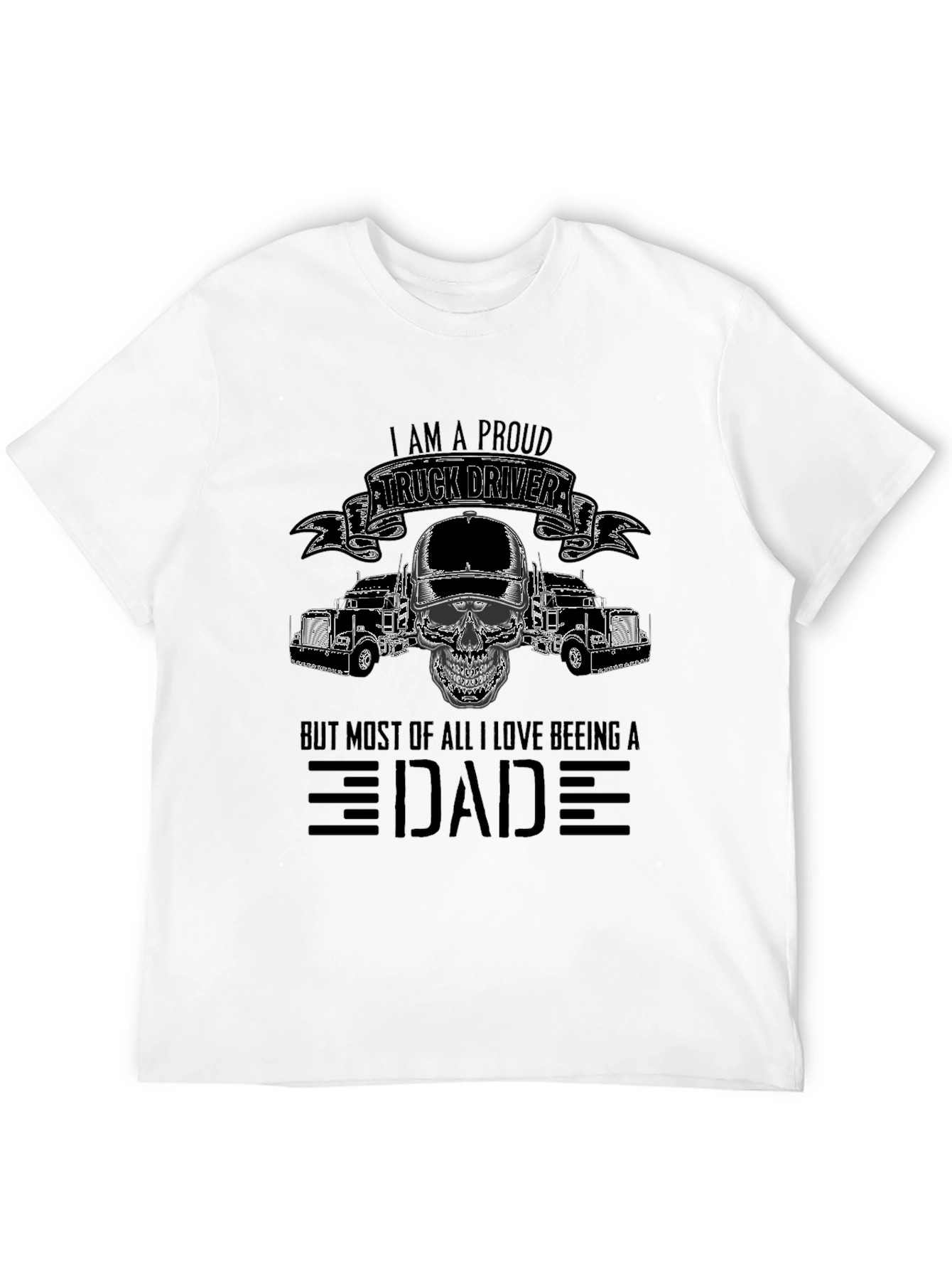 Proud Trucker Dad Graphic T-Shirt