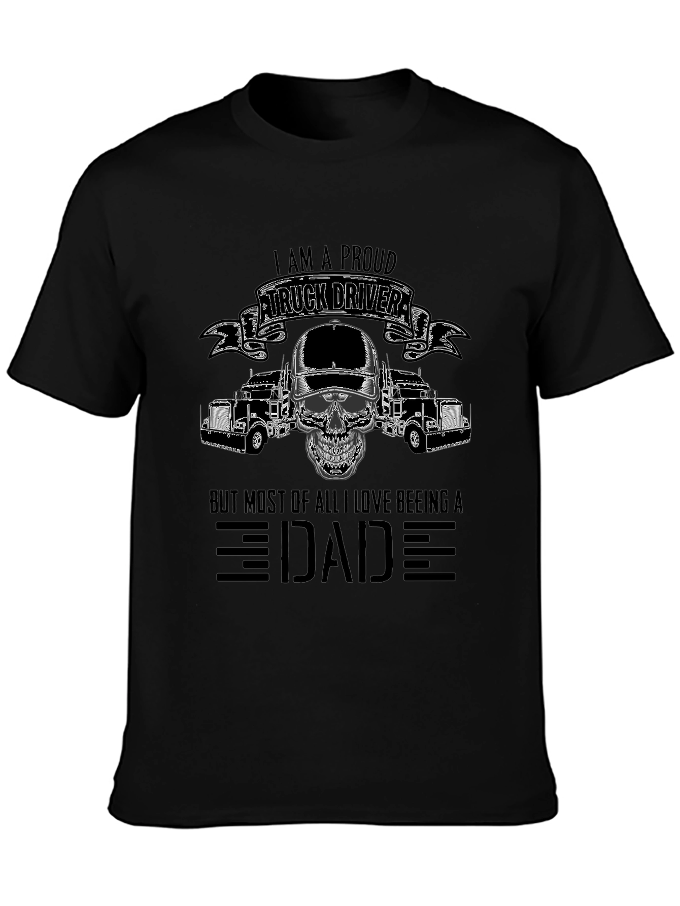 Proud Trucker Dad Graphic T-Shirt