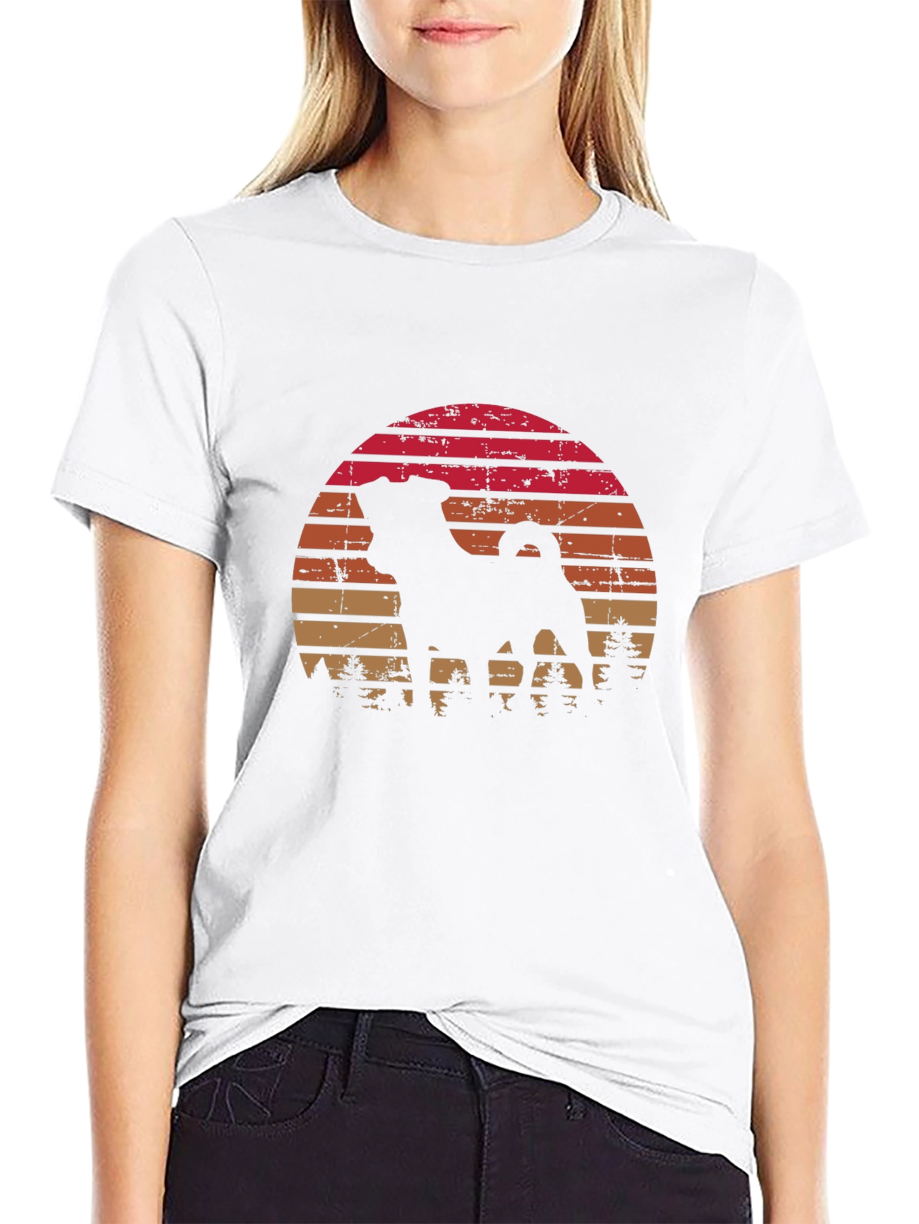 Retro Pug Silhouette Graphic Tee