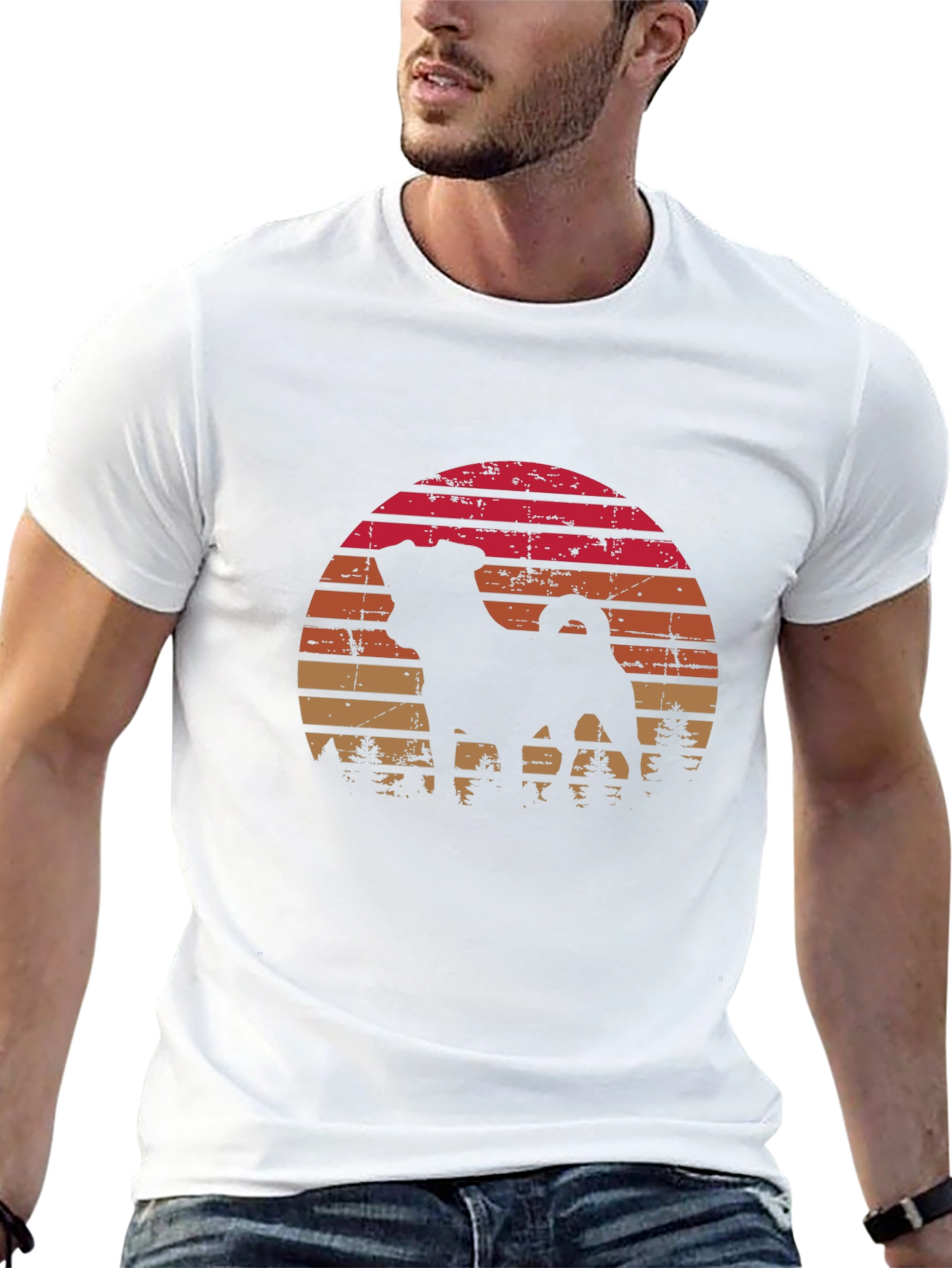 Retro Pug Silhouette Graphic Tee
