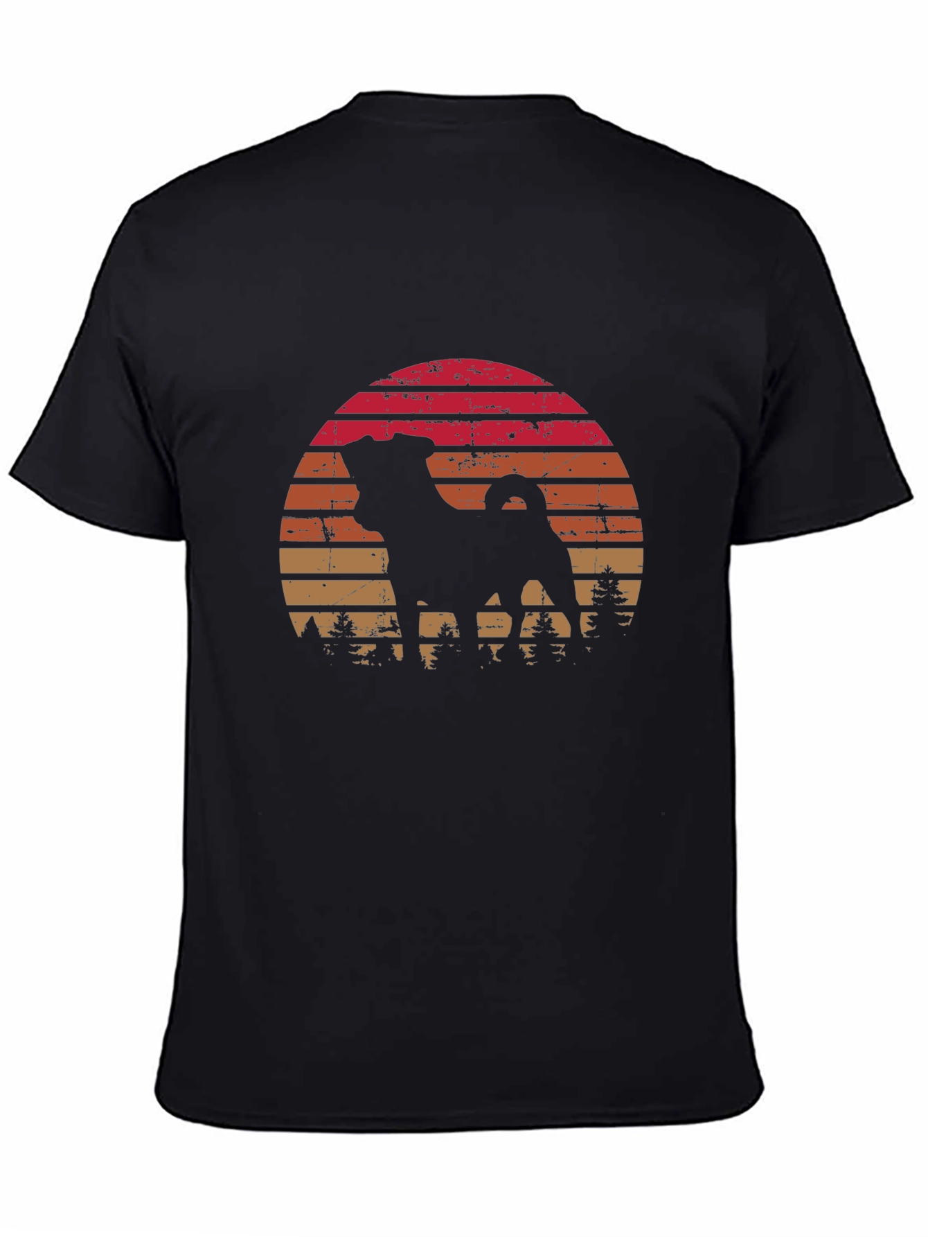 Retro Pug Silhouette Graphic Tee