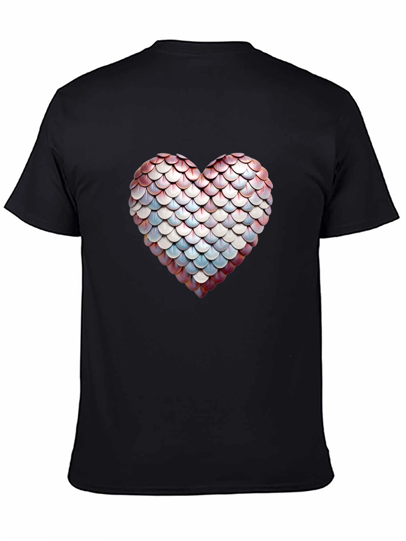 Scales Heart Graphic Tee - Stylish Black T-Shirt