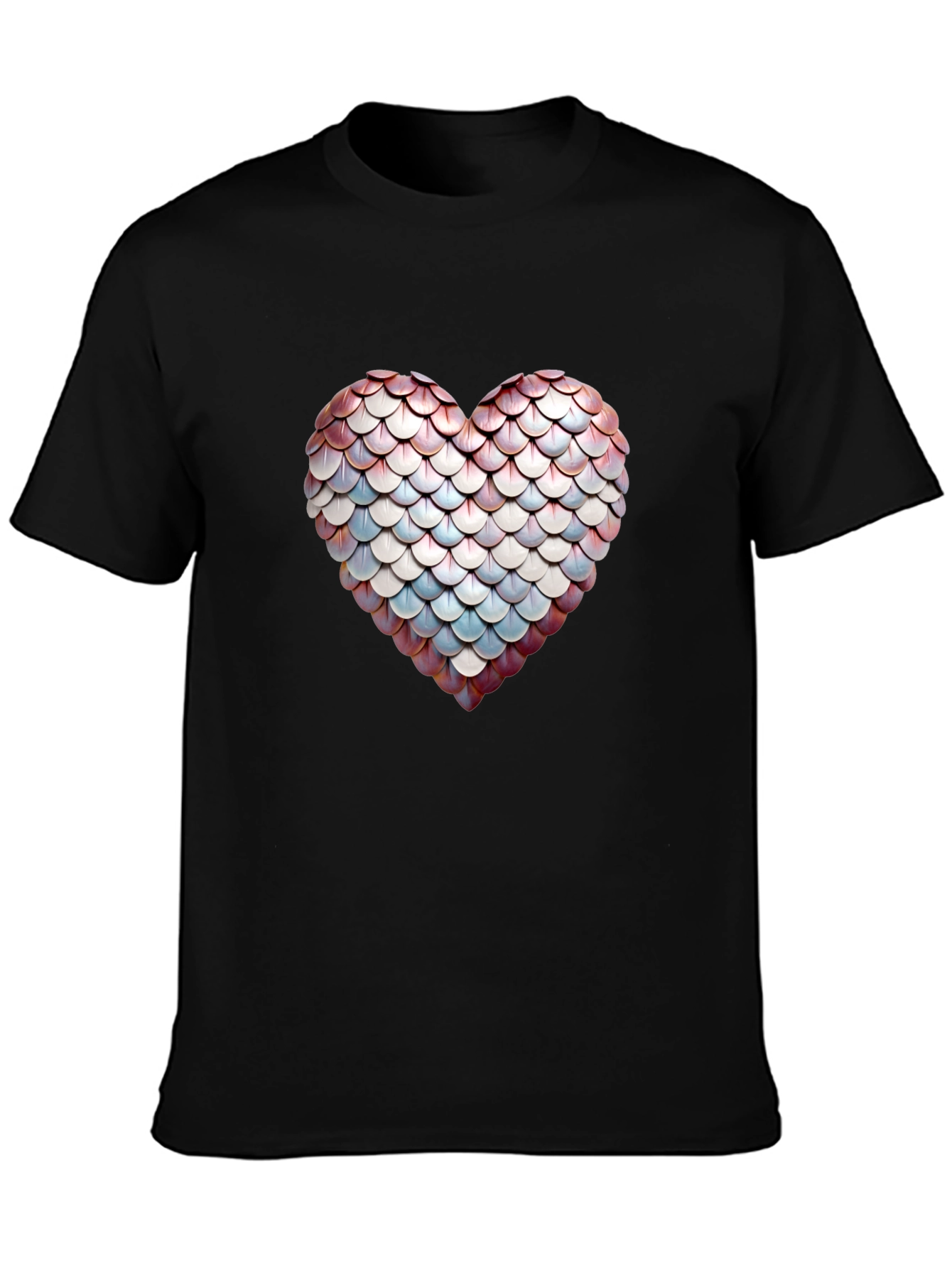 Scales Heart Graphic Tee - Stylish Black T-Shirt