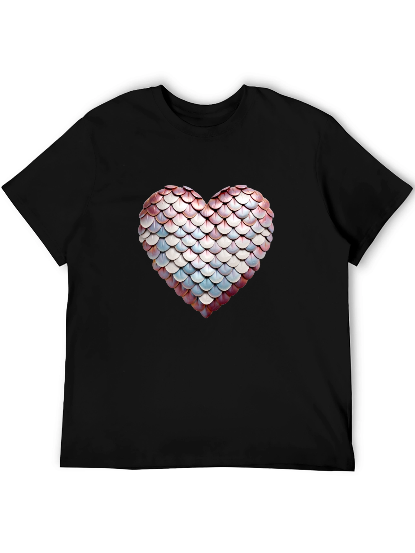 Scales Heart Graphic Tee - Stylish Black T-Shirt