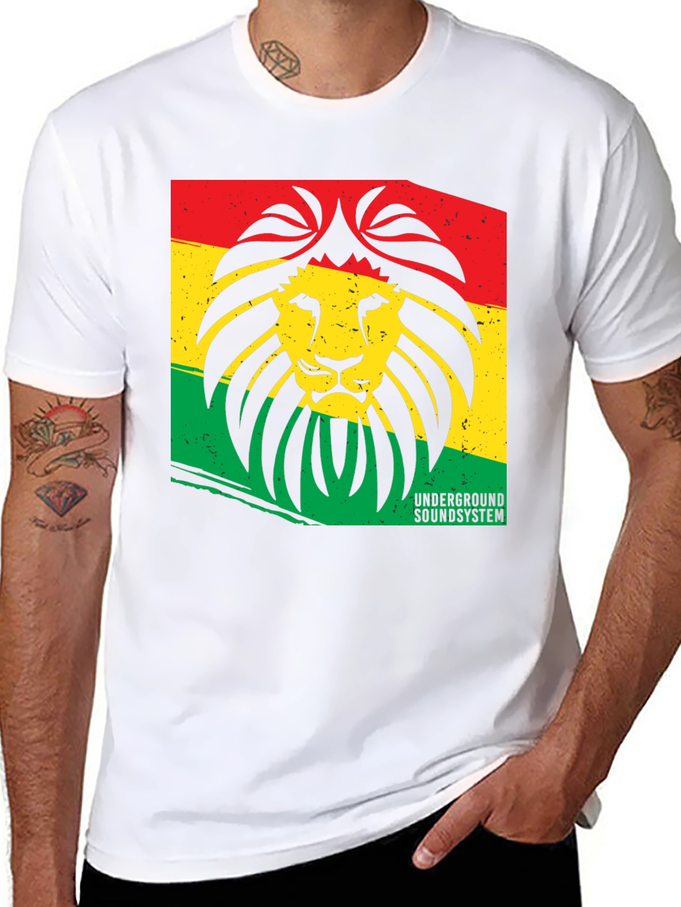 Rasta Lion Graphic T-Shirt - Underground Soundsystem Tee